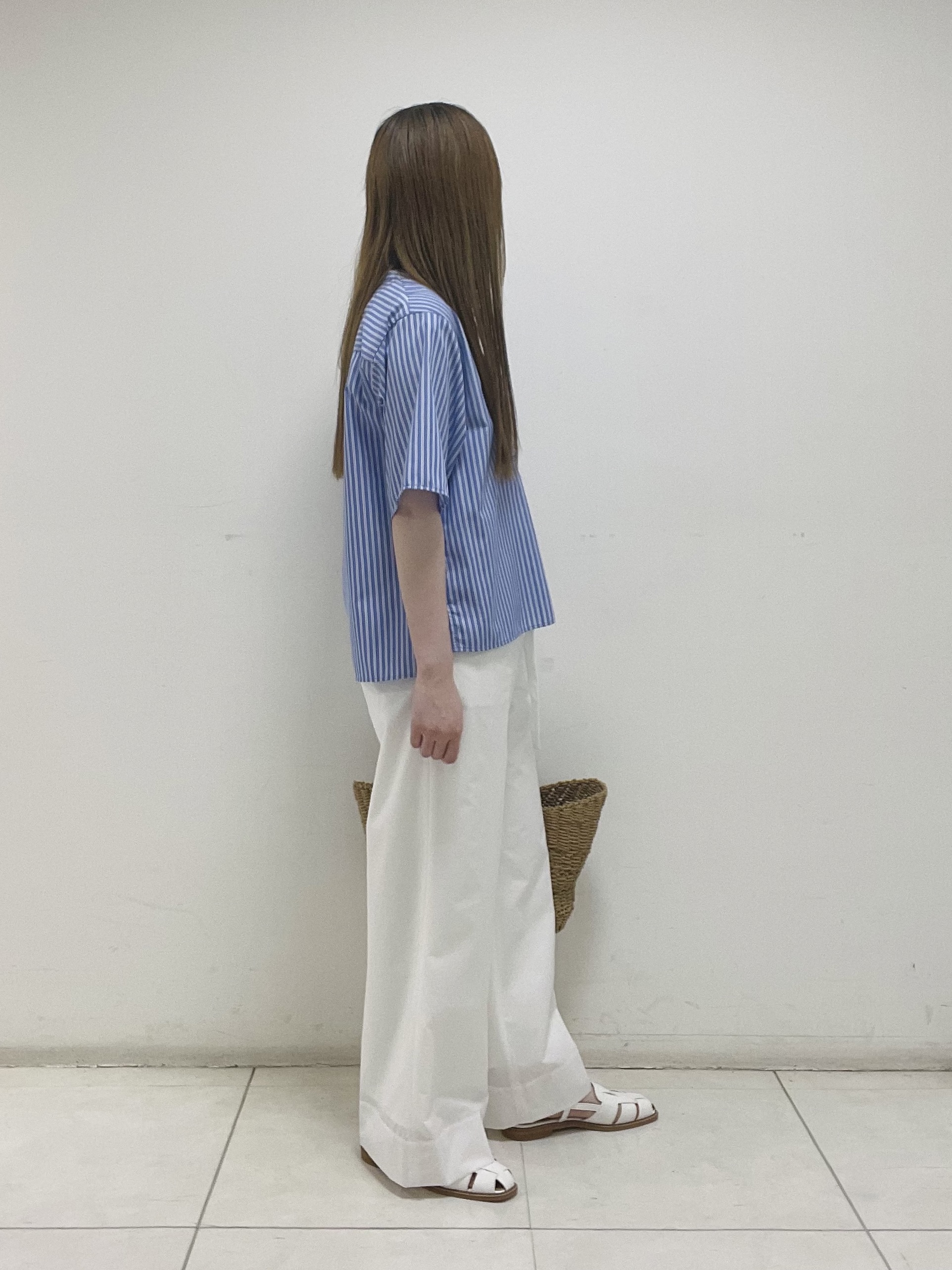 mさんの「INDIVI｜【UVケア／吸汗速乾／着映え】フリルピンタックブラウス」を使ったコーディネート