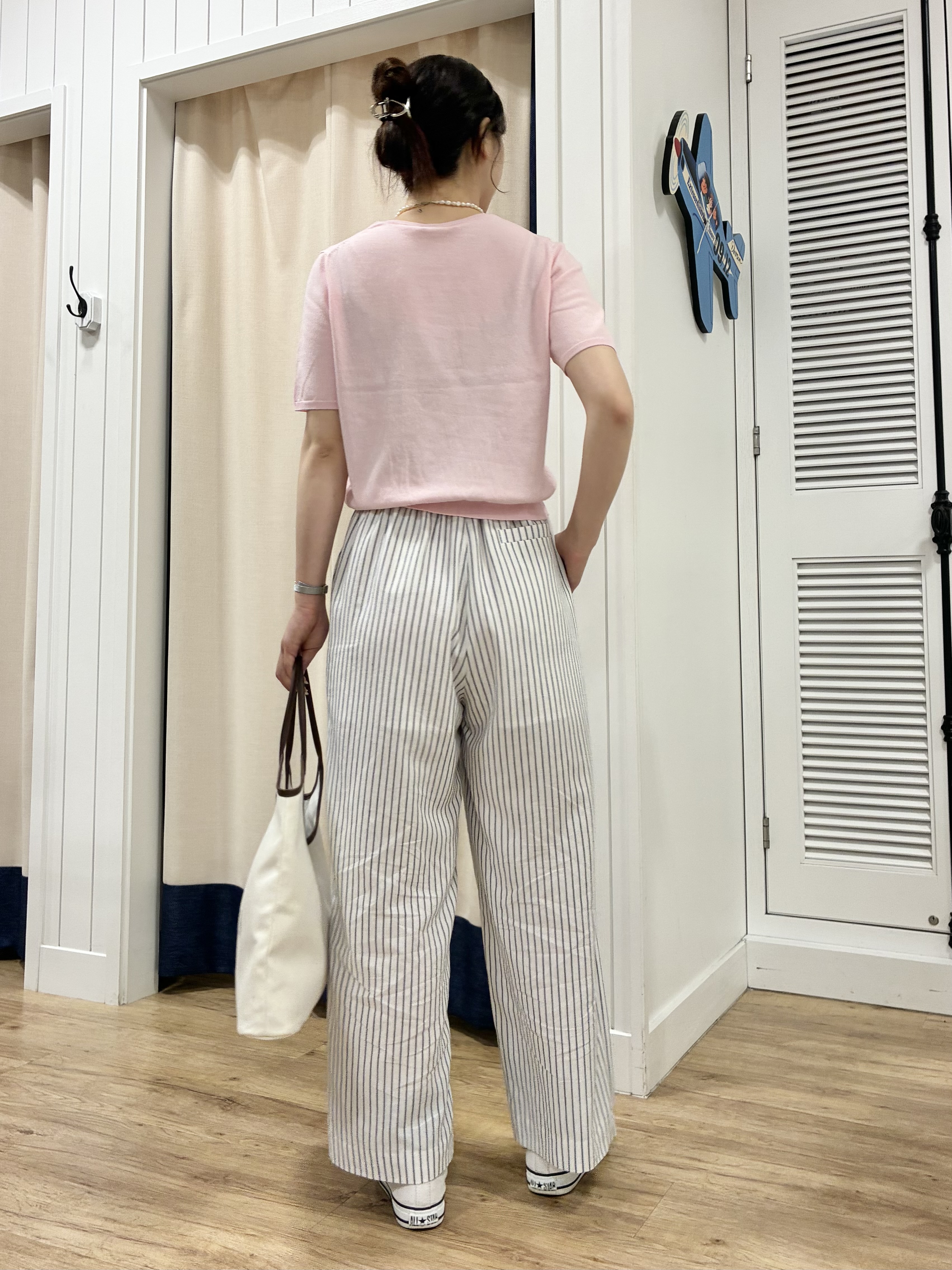 KANNAさんの「Dessin｜【9色展開/接触冷感/UVカット】ドライタッチサマーニットT」を使ったコーディネート