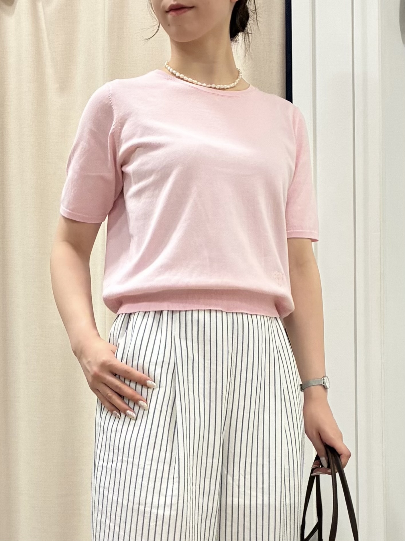 KANNAさんの「Dessin｜【9色展開/接触冷感/UVカット】ドライタッチサマーニットT」を使ったコーディネート