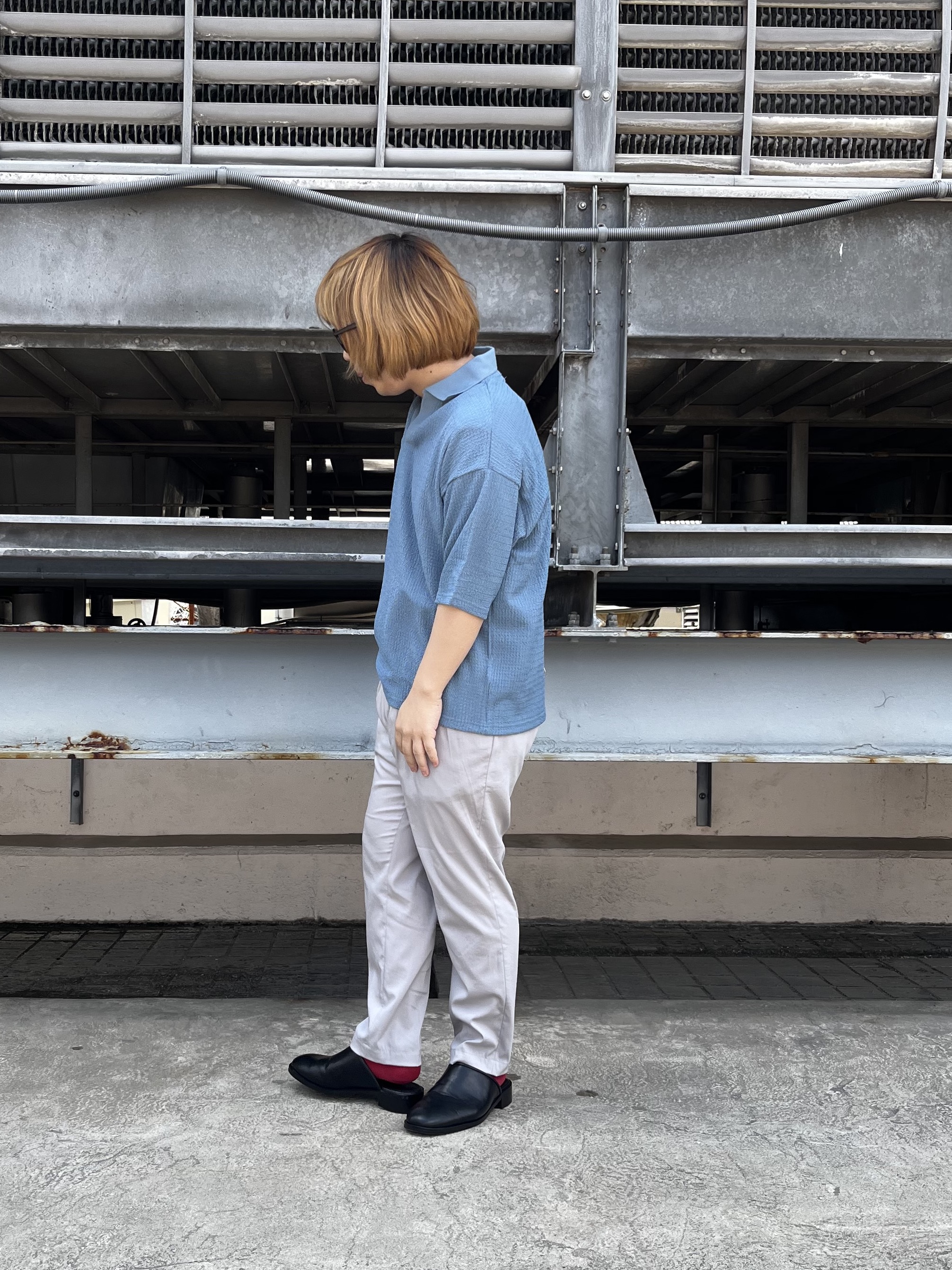 taigaさんの「tk.TAKEO KIKUCHI｜【接触冷感／UVCUT】COOL PLAYワイドテーパードスラックス」を使ったコーディネート