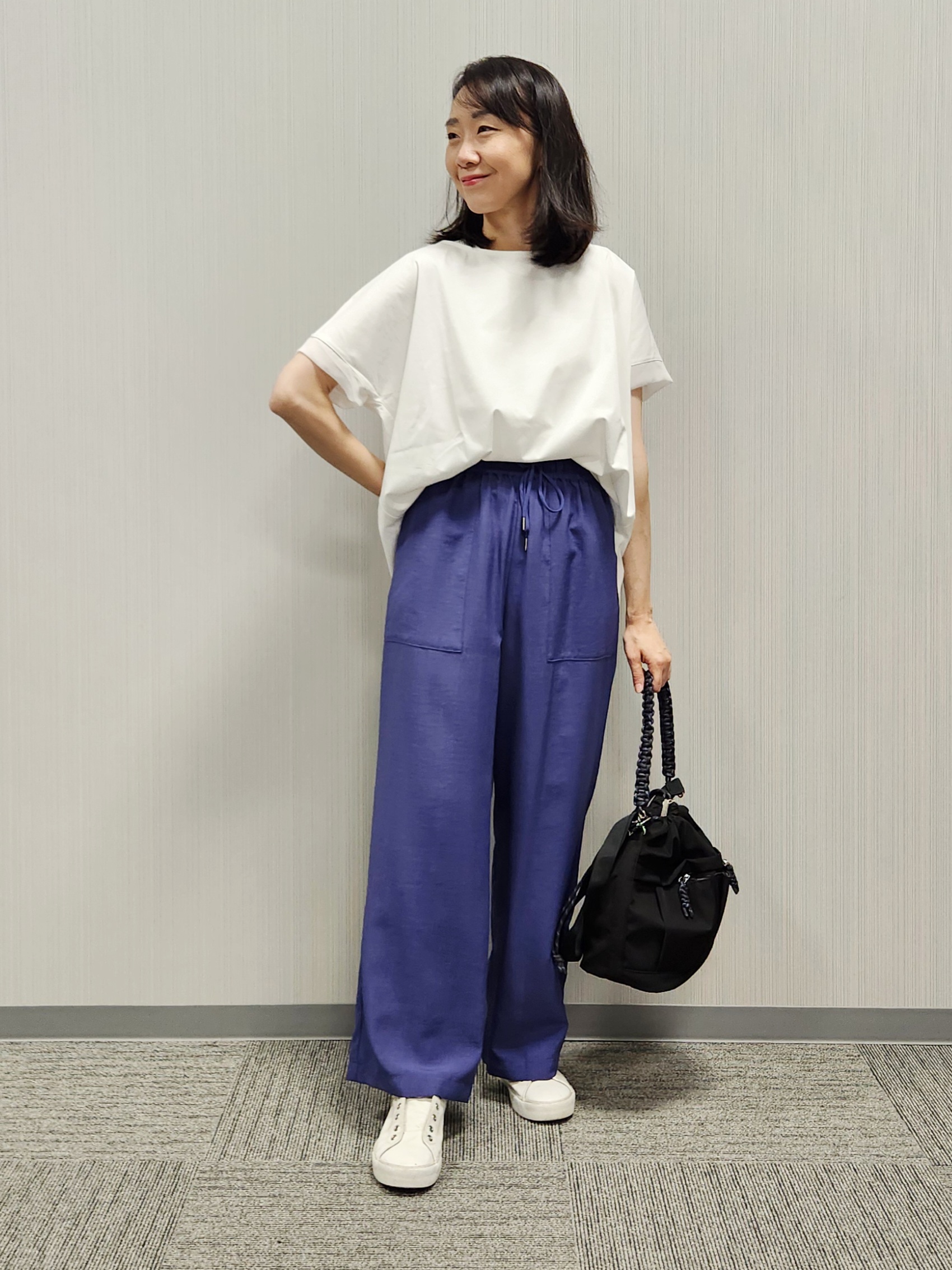naraさんの「Dessin｜【接触冷感/UVカット】美光沢カットソーワイドシルエット」を使ったコーディネート