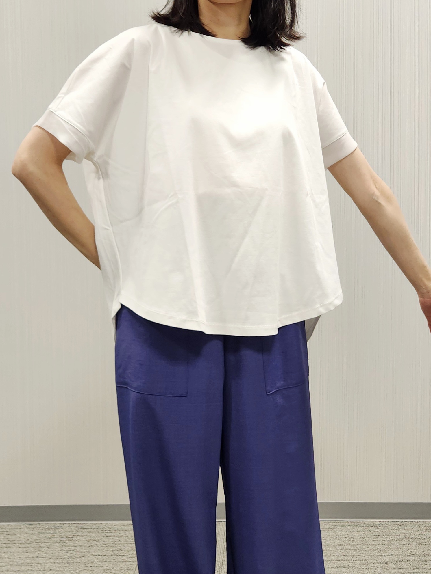 naraさんの「Dessin｜【接触冷感/UVカット】美光沢カットソーワイドシルエット」を使ったコーディネート