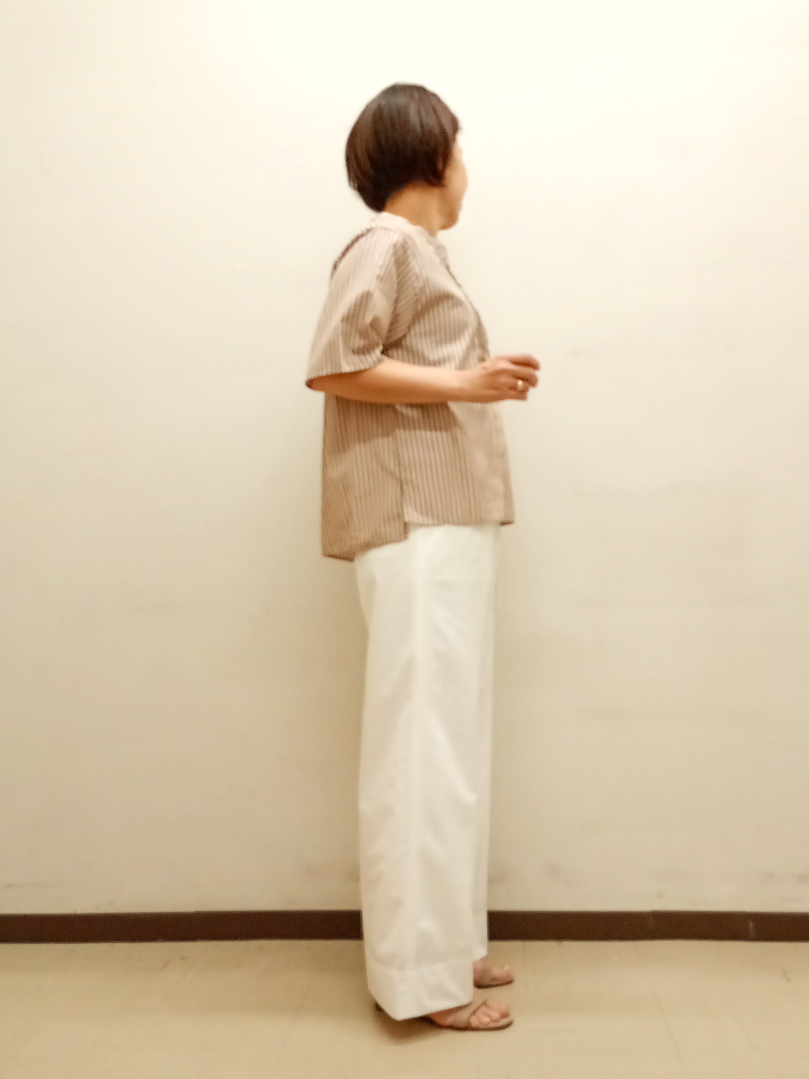 Kさんの「INDIVI｜【洗える／メッシュ素材／SETUP可能】半袖シアージャケット」を使ったコーディネート