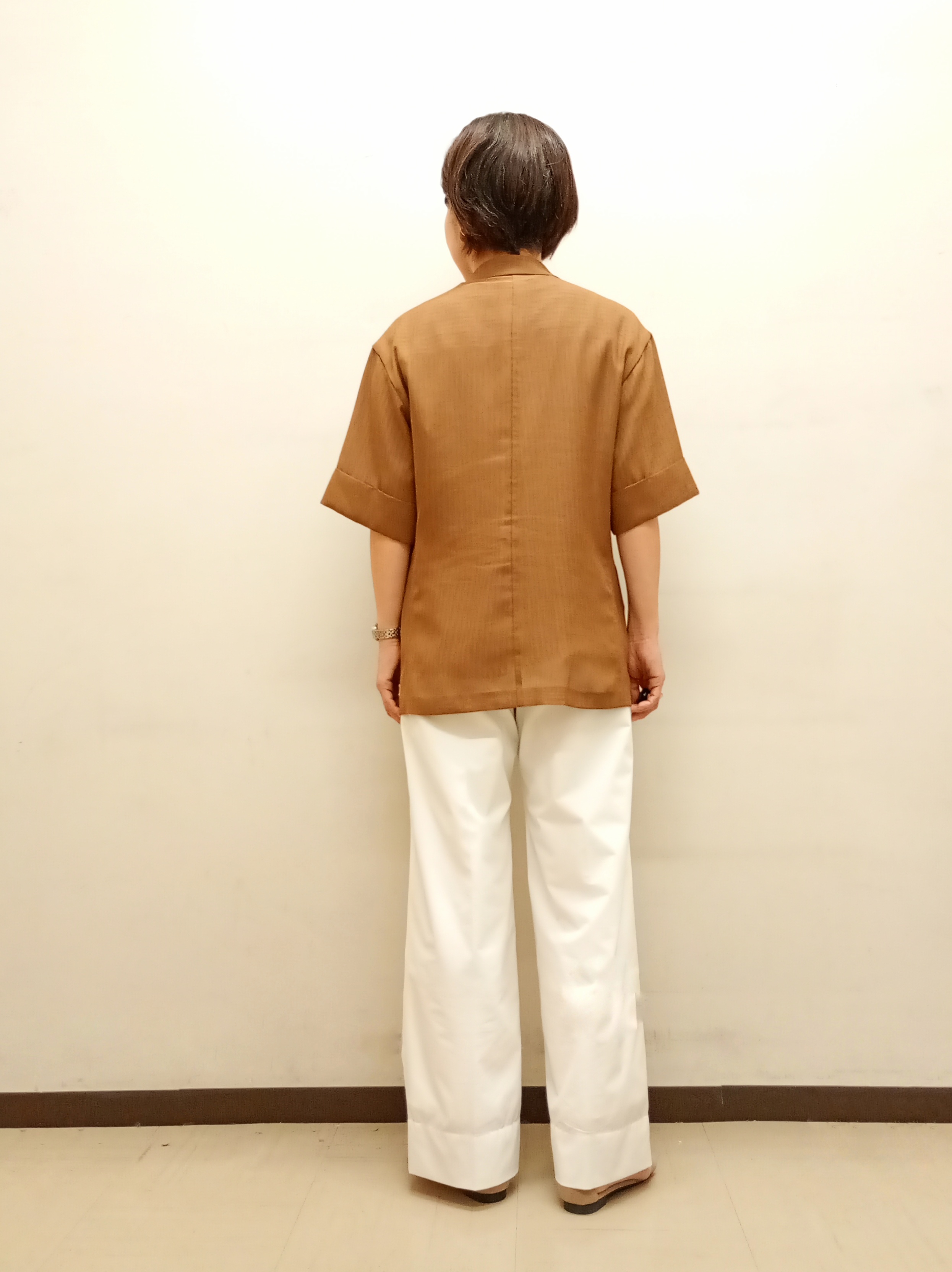 Kさんの「INDIVI｜【洗える／メッシュ素材／SETUP可能】半袖シアージャケット」を使ったコーディネート