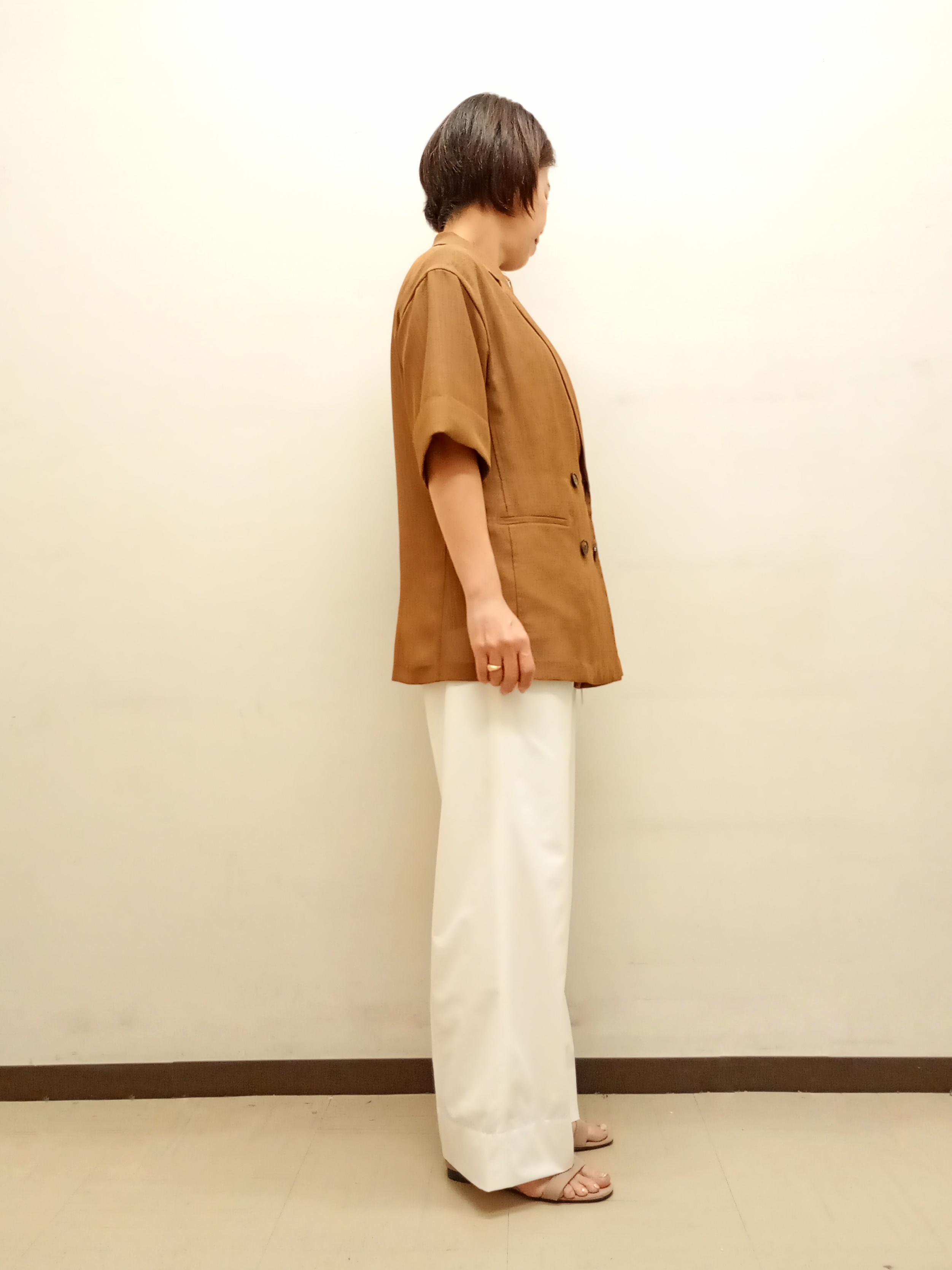 Kさんの「INDIVI｜【洗える／メッシュ素材／SETUP可能】半袖シアージャケット」を使ったコーディネート