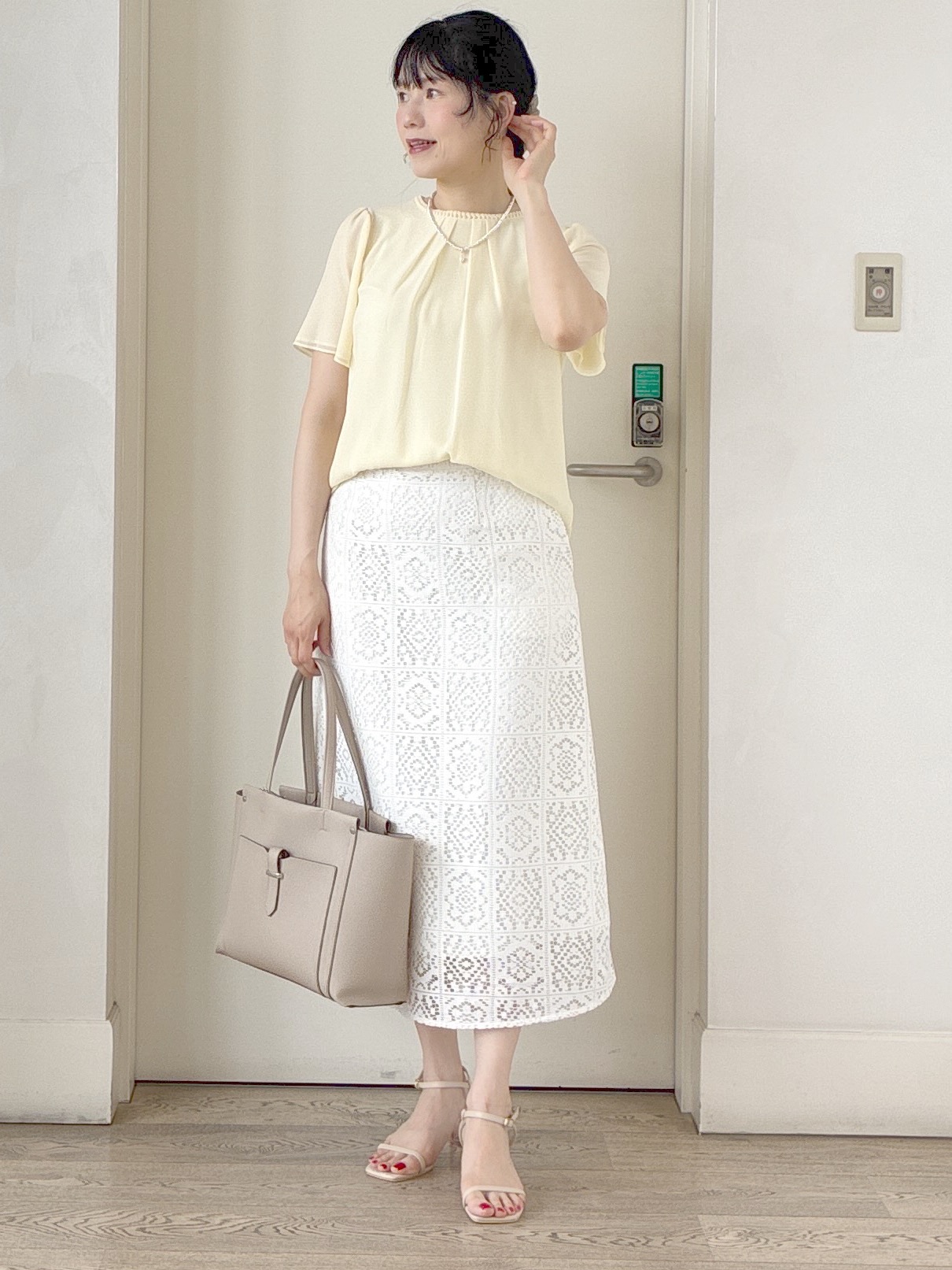  beni_gingerさんの「Reflect｜【S-4Lサイズ/UVカット／接触冷感】シフォンジャージブラウス」を使ったコーディネート