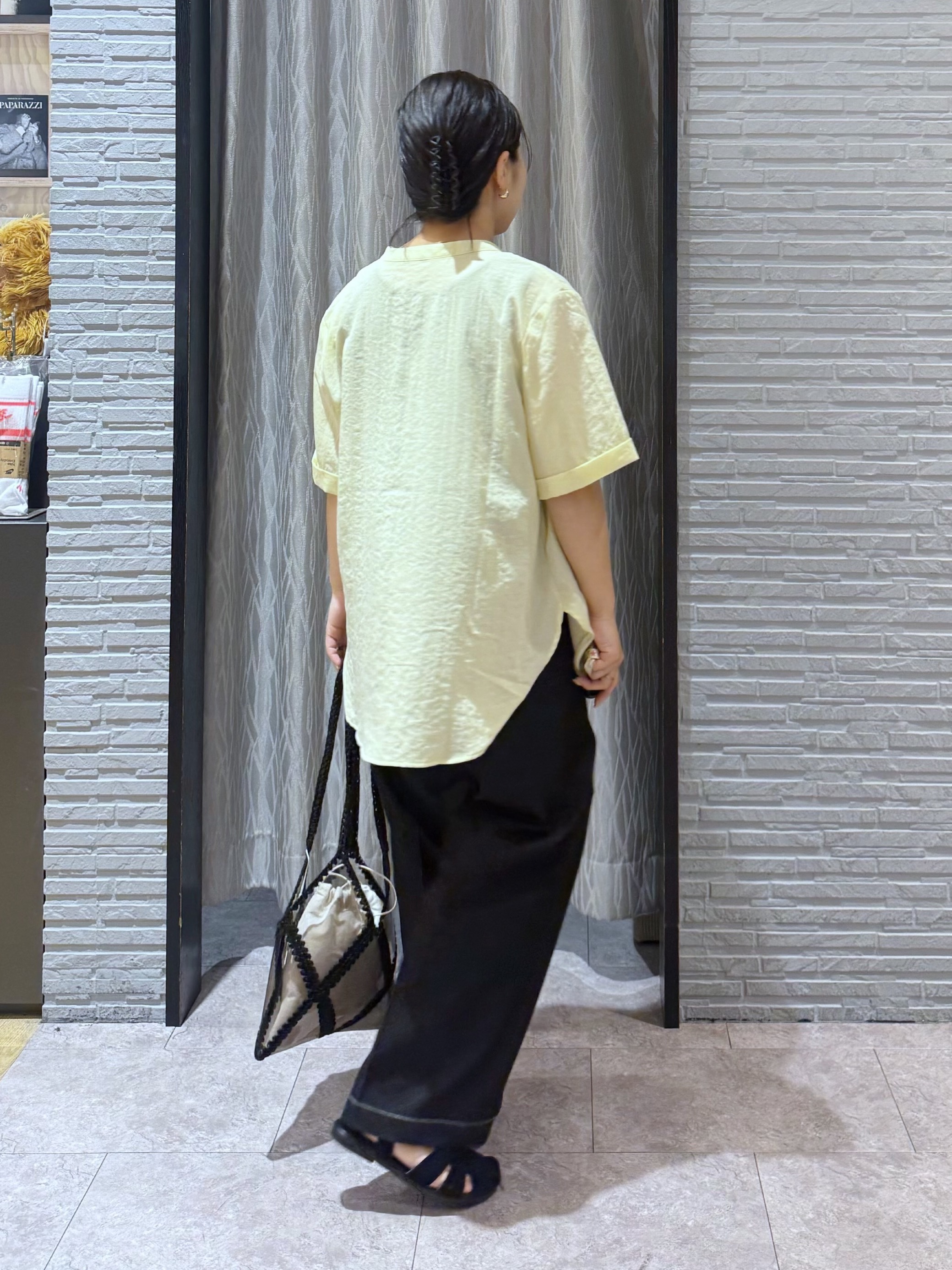 chさんの「THE SHOP TK｜【M-XL/刻みネックですっきり見え】Wポケット金ボタン 5分袖シャツ」を使ったコーディネート