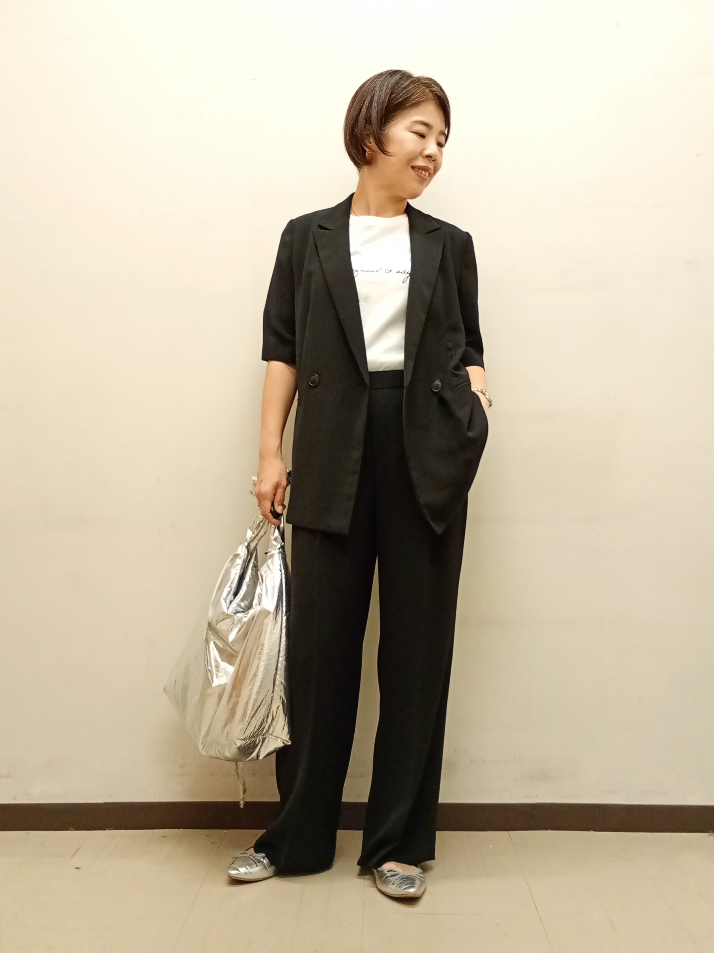 Kさんの「INDIVI｜【着る日傘】ハーフスリーブダブルジャケット」を使ったコーディネート