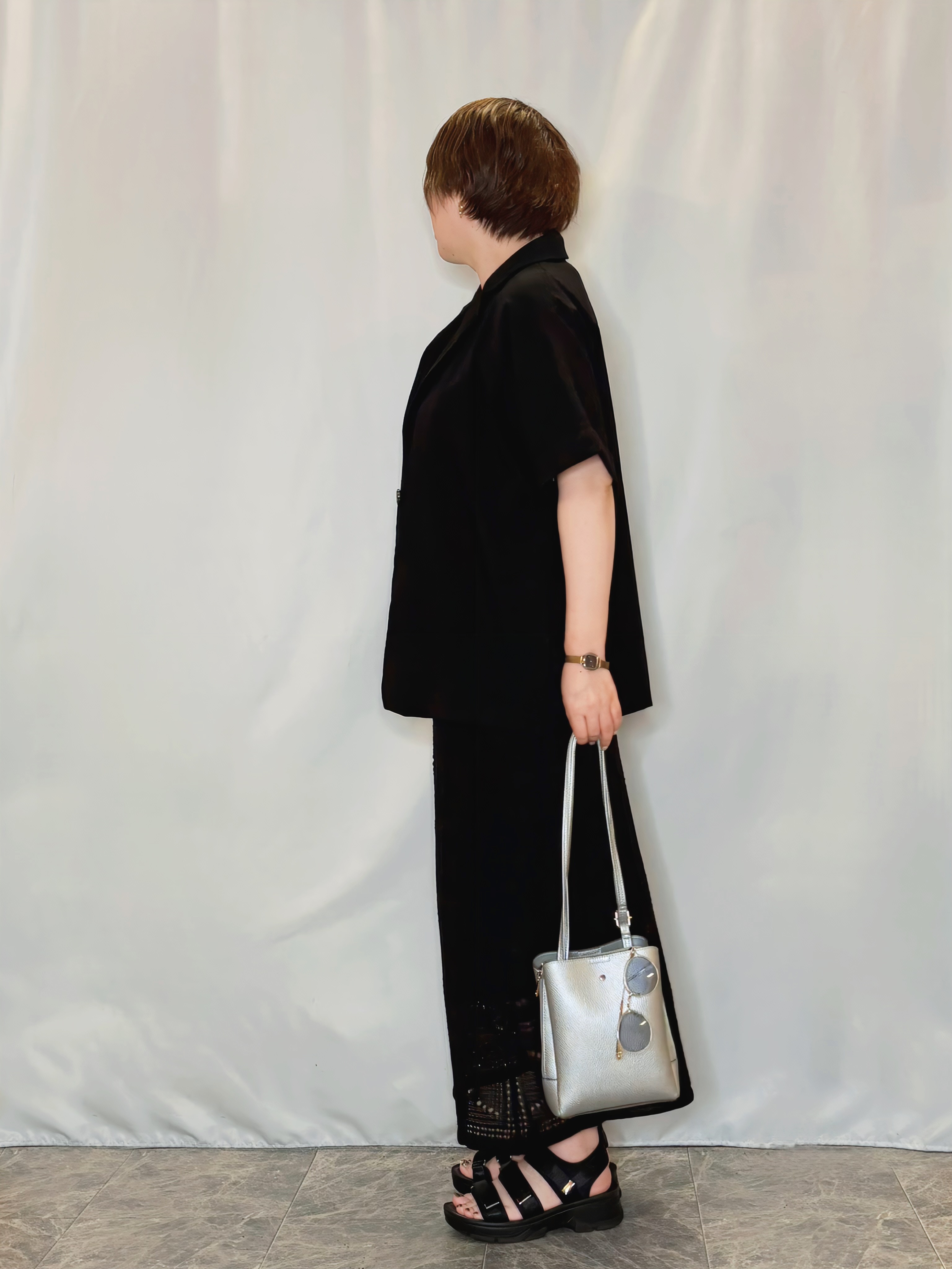 たみさんの「SHOO･LA･RUE｜【高レビュー/洗濯機可/セットアップ可】軽凛(かろりん) ひんやり半袖ジャケット」を使ったコーディネート