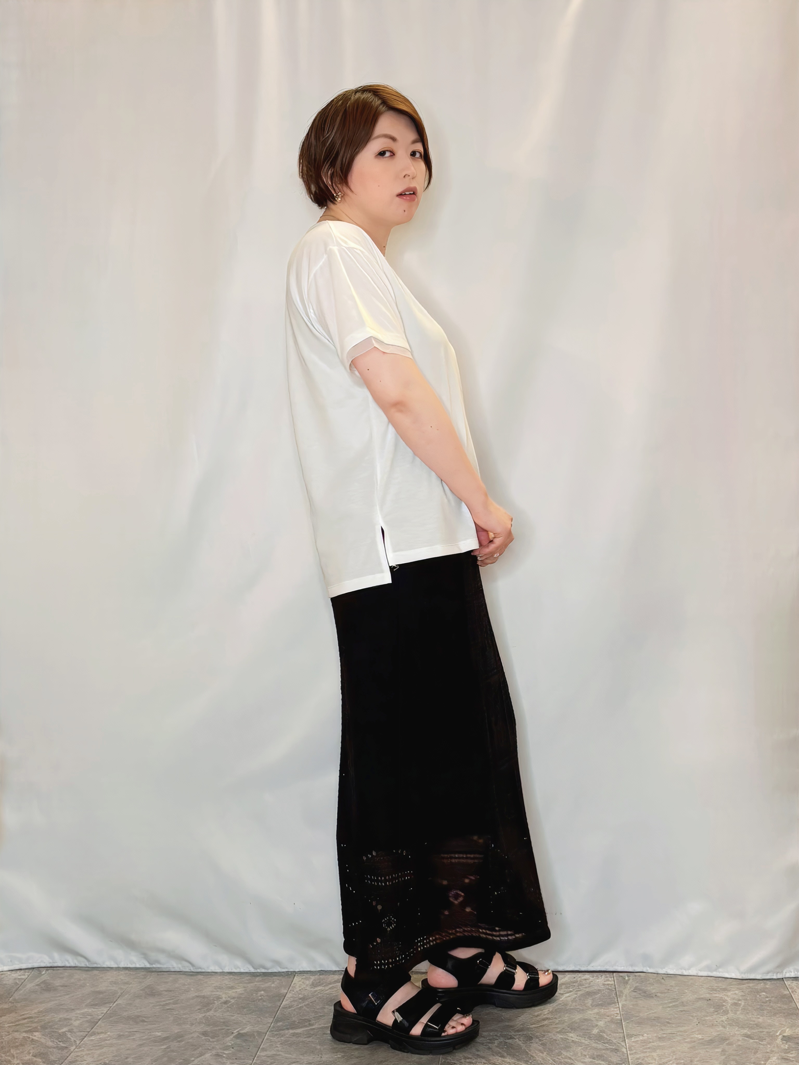 たみさんの「SHOO･LA･RUE｜【高レビュー/洗濯機可/セットアップ可】軽凛(かろりん) ひんやり半袖ジャケット」を使ったコーディネート
