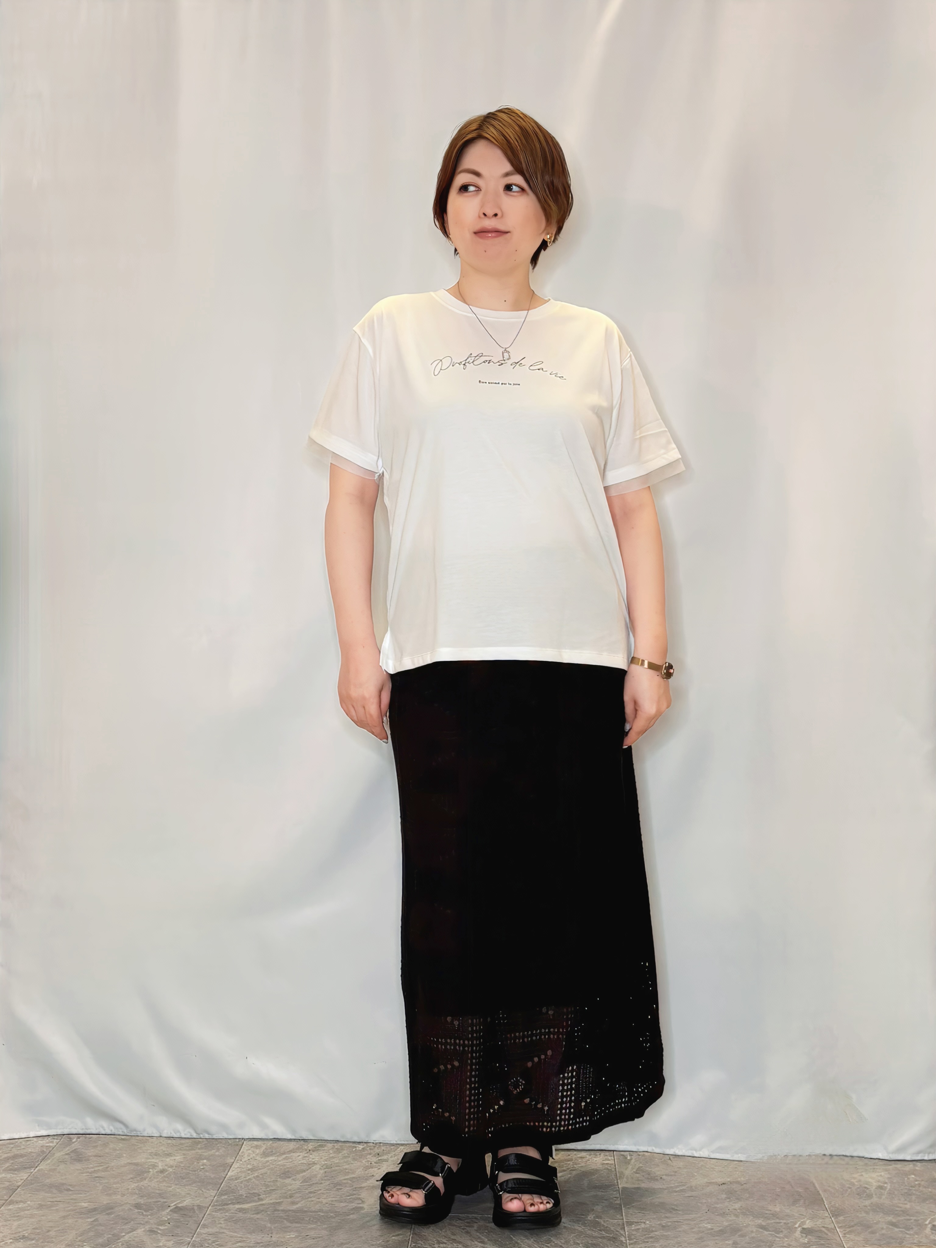 たみさんの「SHOO･LA･RUE｜【高レビュー/洗濯機可/セットアップ可】軽凛(かろりん) ひんやり半袖ジャケット」を使ったコーディネート