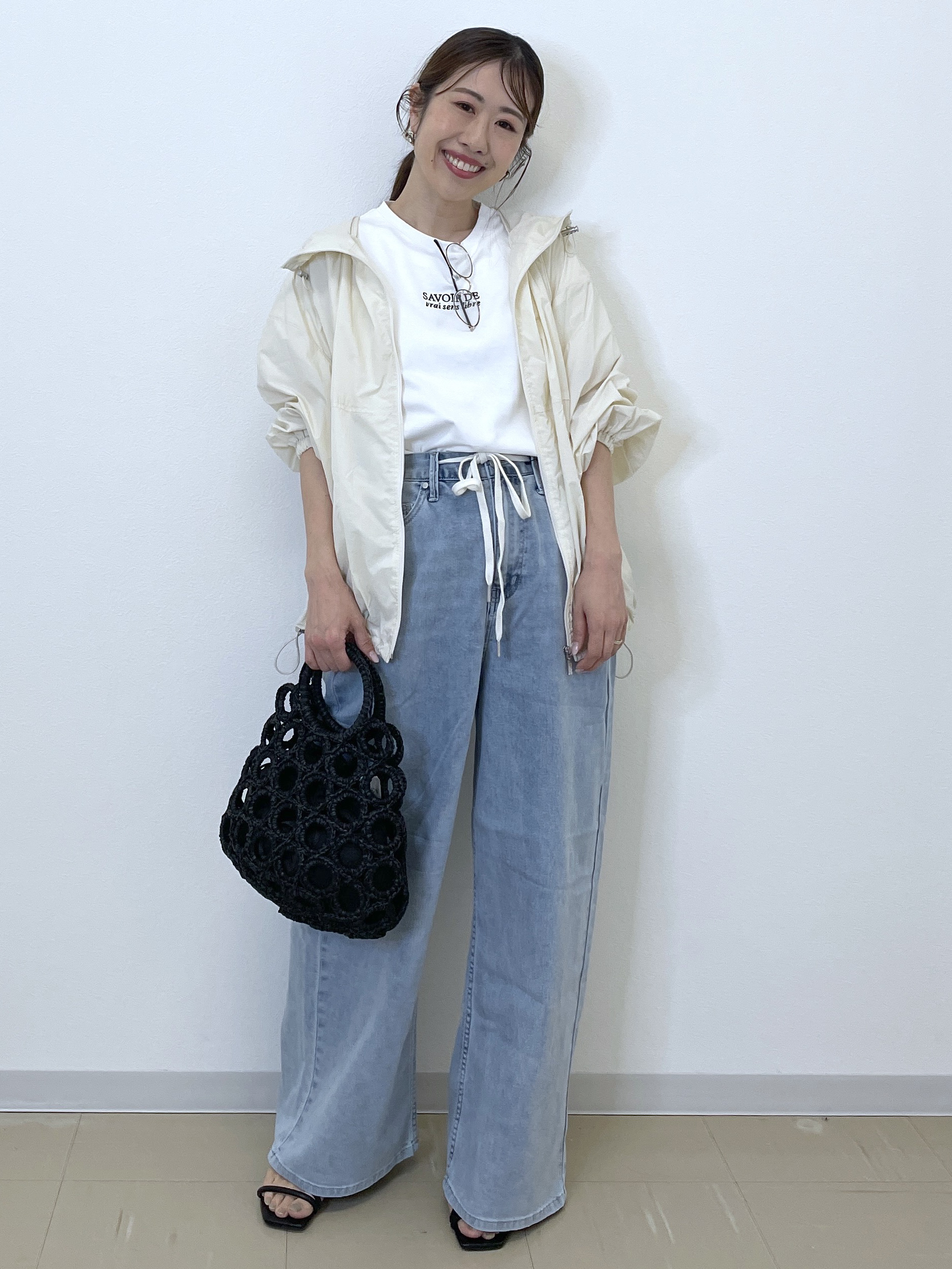 Akiさんの「OPAQUE.CLIP｜【UV／撥水】ライトフーディブルゾン《洗濯機OK》」を使ったコーディネート