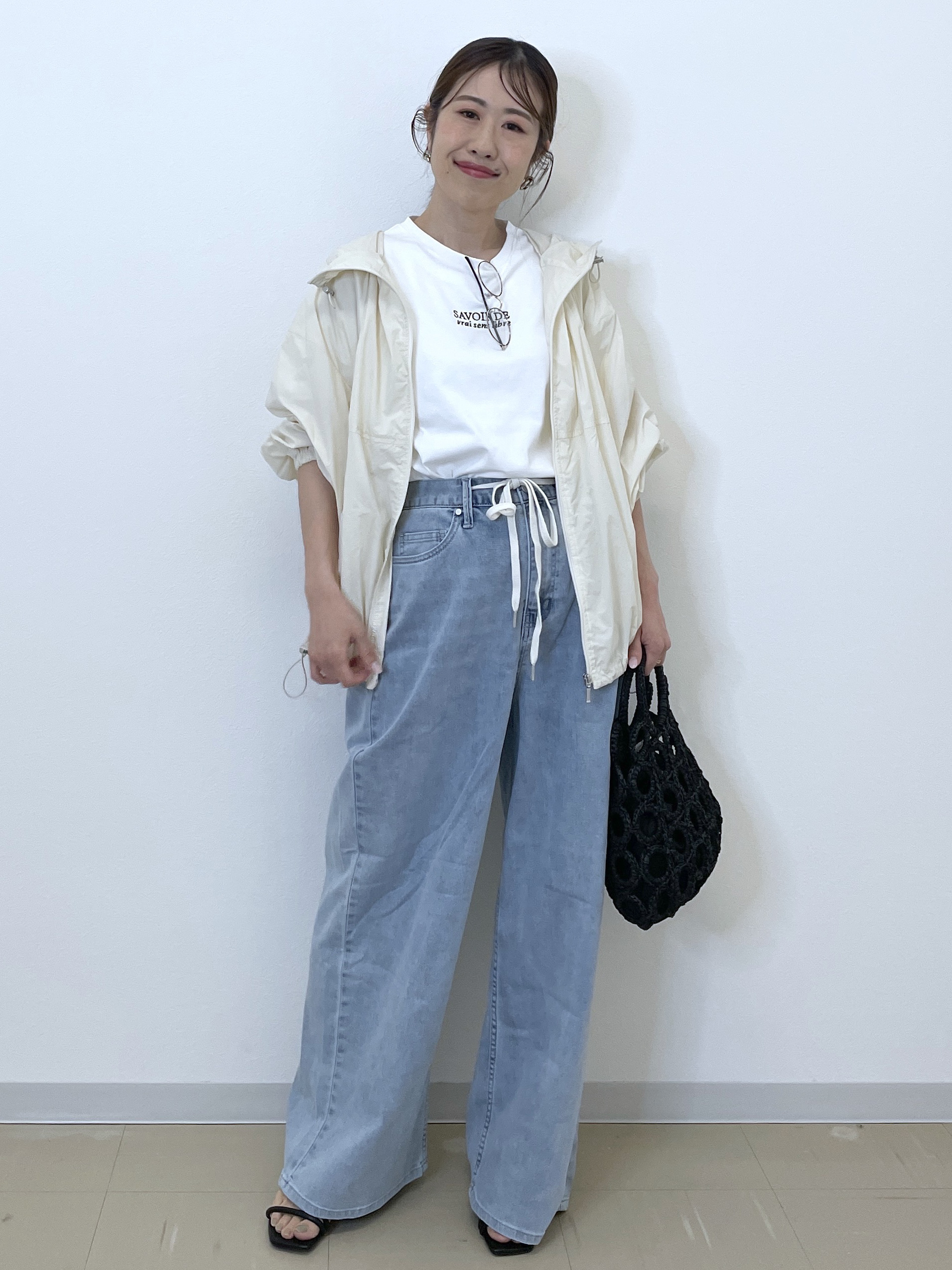 Akiさんの「OPAQUE.CLIP｜【UV／撥水】ライトフーディブルゾン《洗濯機OK》」を使ったコーディネート
