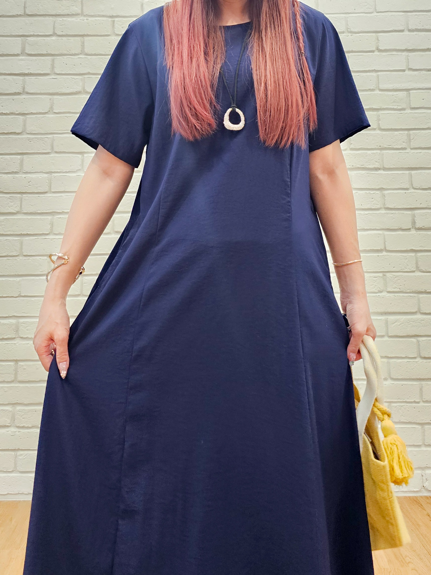 ゆゆさんの「SHOO･LA･RUE｜【S-LL/洗濯機可/セットアップ可】軽凛(かろりん) ひんやり切替ワンピース」を使ったコーディネート