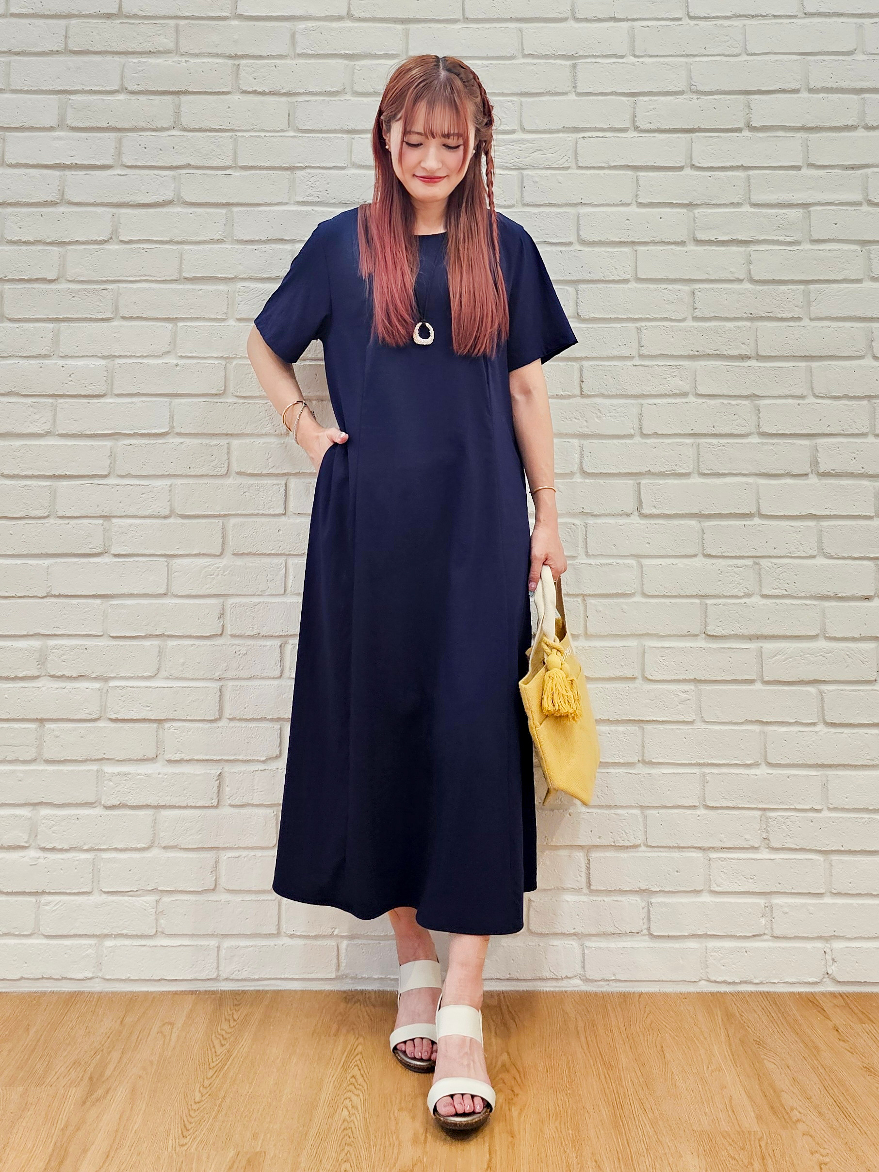 ゆゆさんの「SHOO･LA･RUE｜【S-LL/洗濯機可/セットアップ可】軽凛(かろりん) ひんやり切替ワンピース」を使ったコーディネート