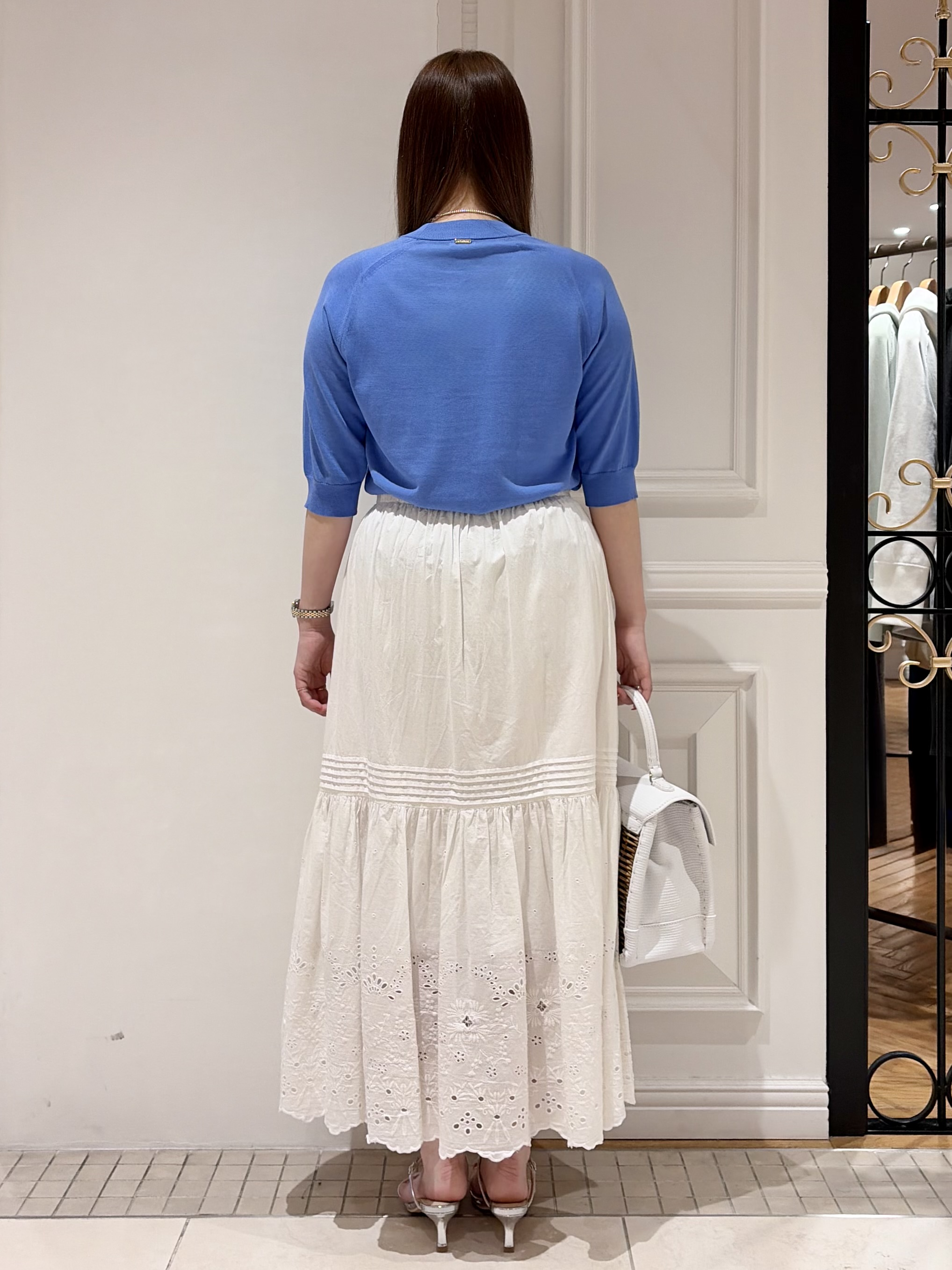 minowaさんの「DRESSTERIOR｜【ウォッシャブル】コットンシルクハーフスリーブニット」を使ったコーディネート