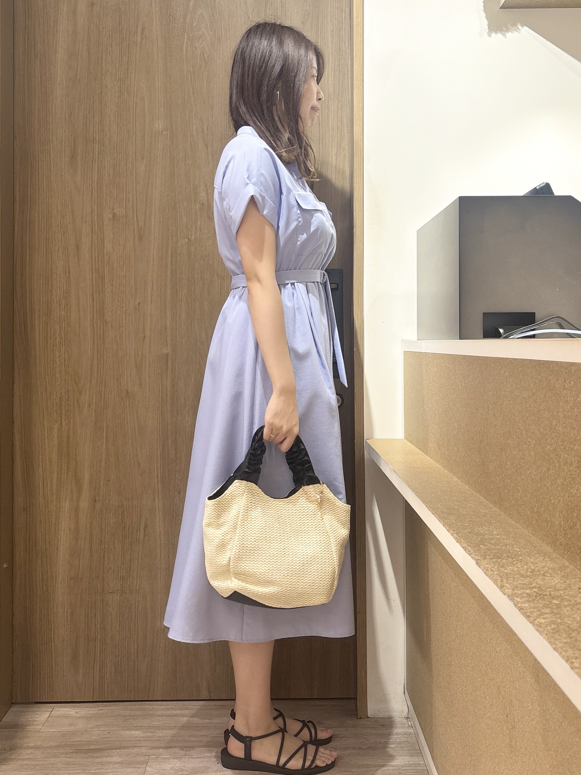 このかさんの「index｜ダブルポケットスキッパーワンピース【防シワ／洗濯機OK】《XS～3L／6col》」を使ったコーディネート