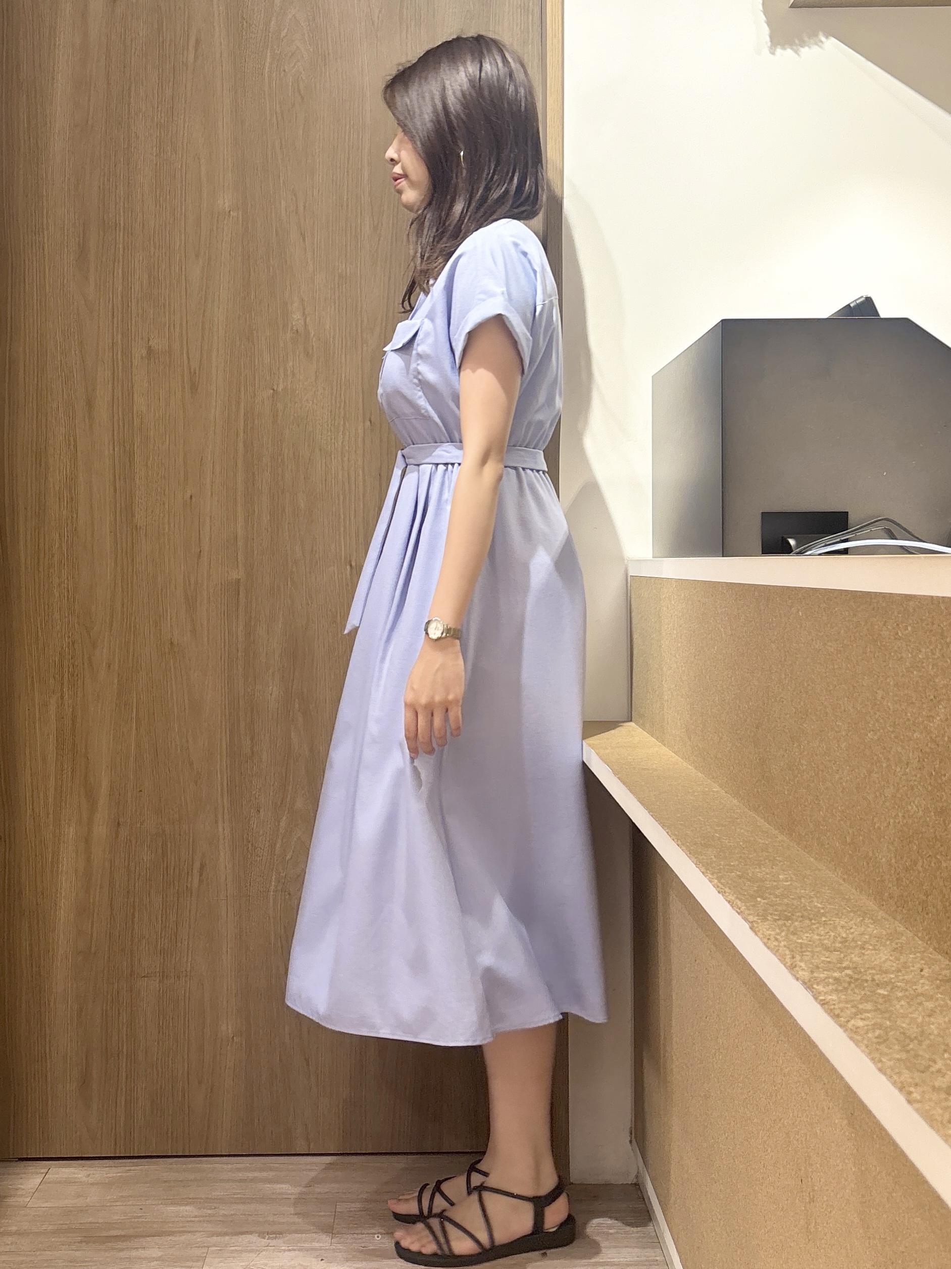 このかさんの「index｜ダブルポケットスキッパーワンピース【防シワ／洗濯機OK】《XS～3L／6col》」を使ったコーディネート