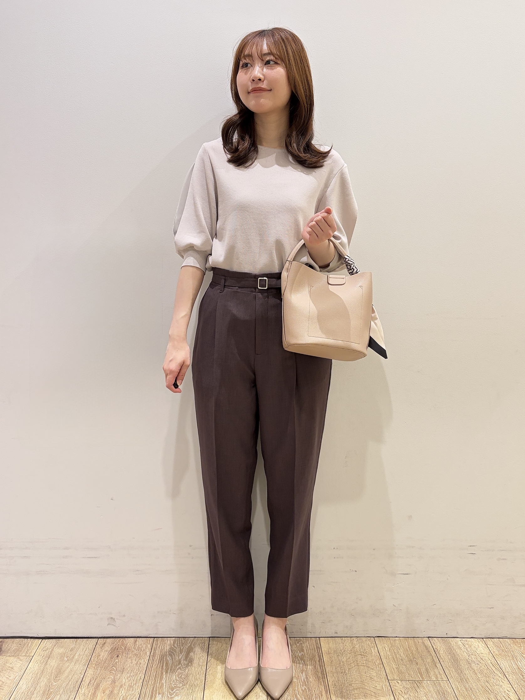 MOMOさんの「index｜【接触冷感】クールタッチラップスリーブニット《UVケア／洗濯機OK／XS～3L／9col》」を使ったコーディネート