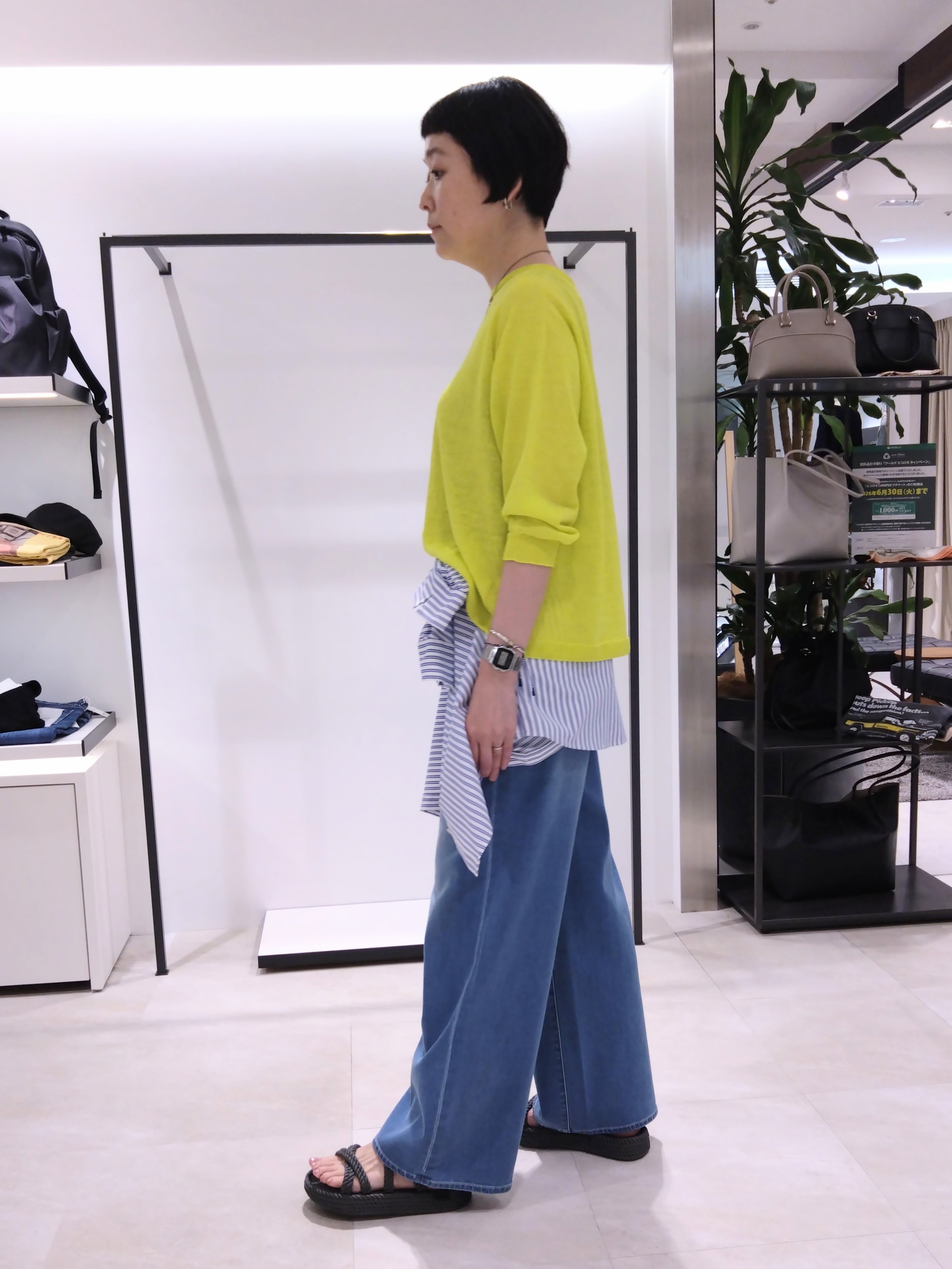 まちこさんの「UNTITLED｜【ゆったり/リラクシー】リネンボートネックプルオーバー」を使ったコーディネート