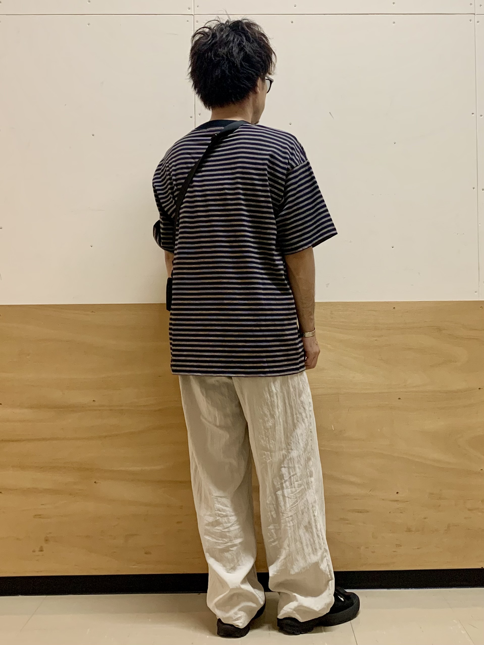 MATUさんの「THE SHOP TK｜COOLボーダー 半袖Tシャツ 接触冷感／洗濯機OK」を使ったコーディネート