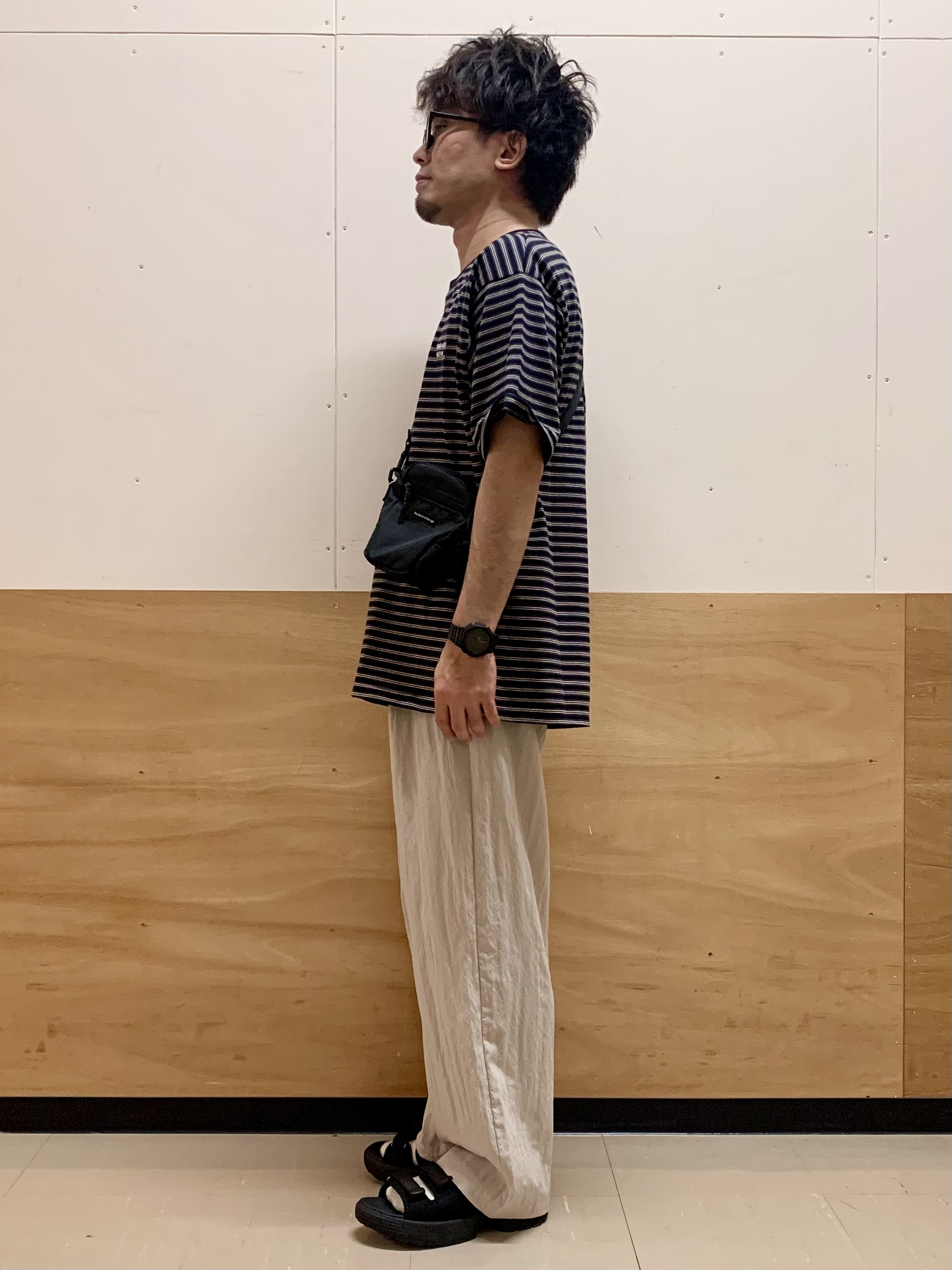 MATUさんの「THE SHOP TK｜COOLボーダー 半袖Tシャツ 接触冷感／洗濯機OK」を使ったコーディネート