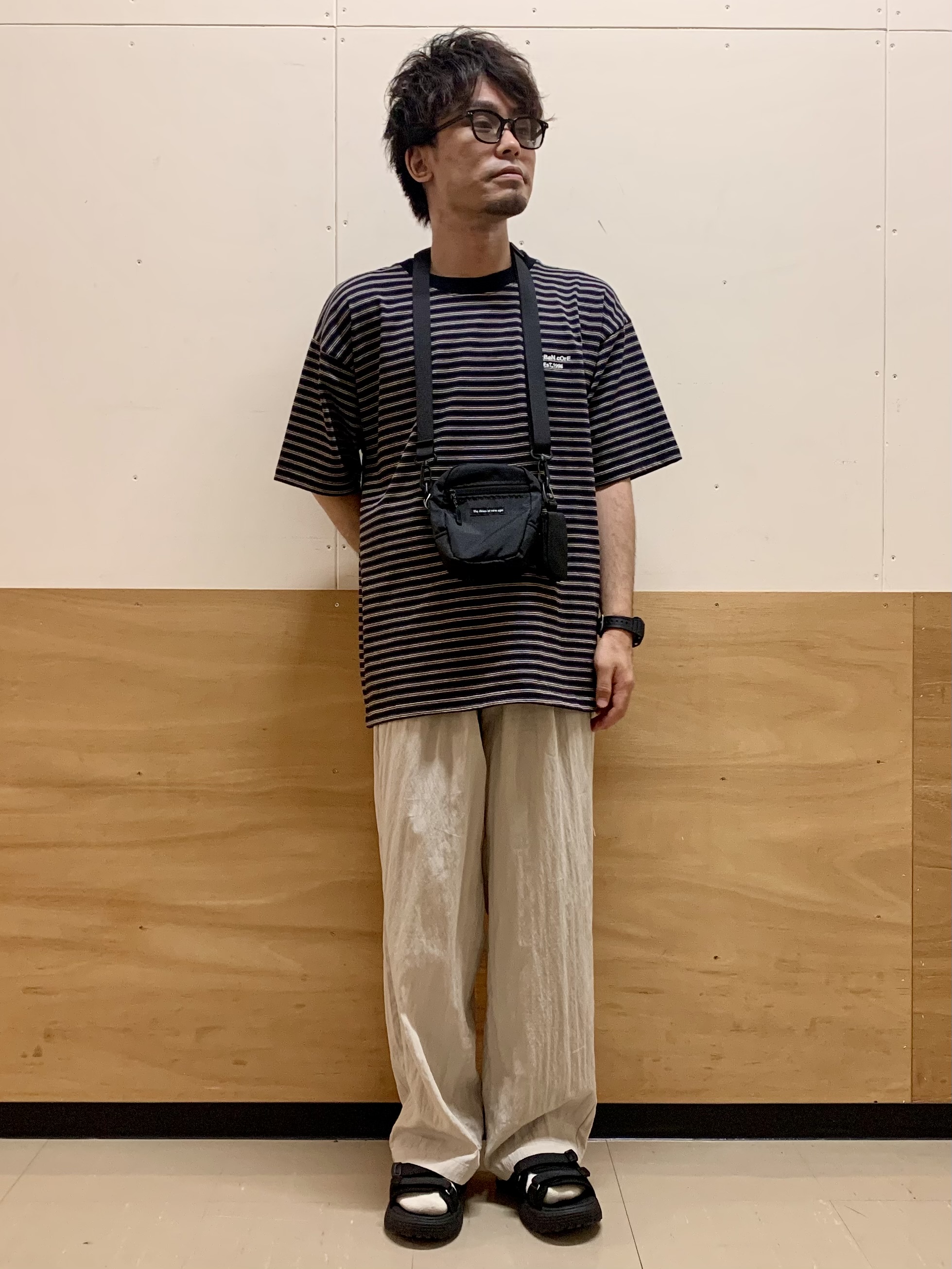 MATUさんの「THE SHOP TK｜COOLボーダー 半袖Tシャツ 接触冷感／洗濯機OK」を使ったコーディネート