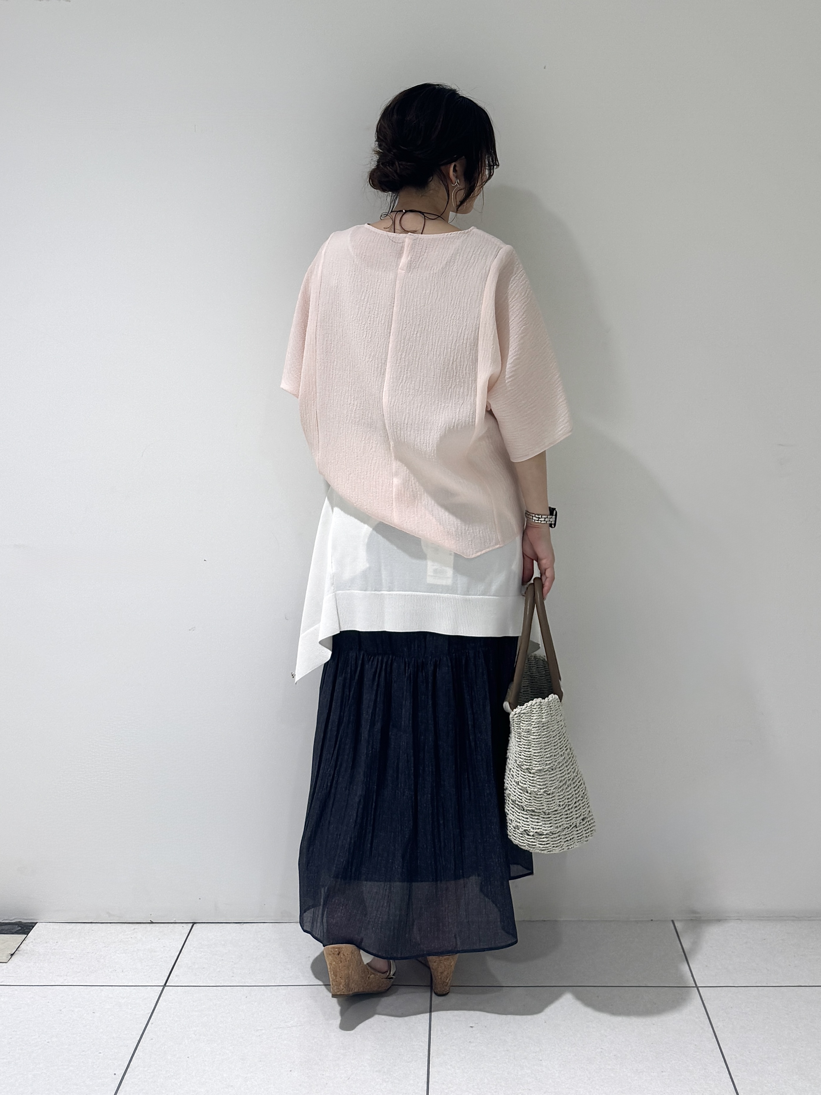 そんさんの「INDIVI｜【華奢見え】ジャカード ドルマントップス」を使ったコーディネート