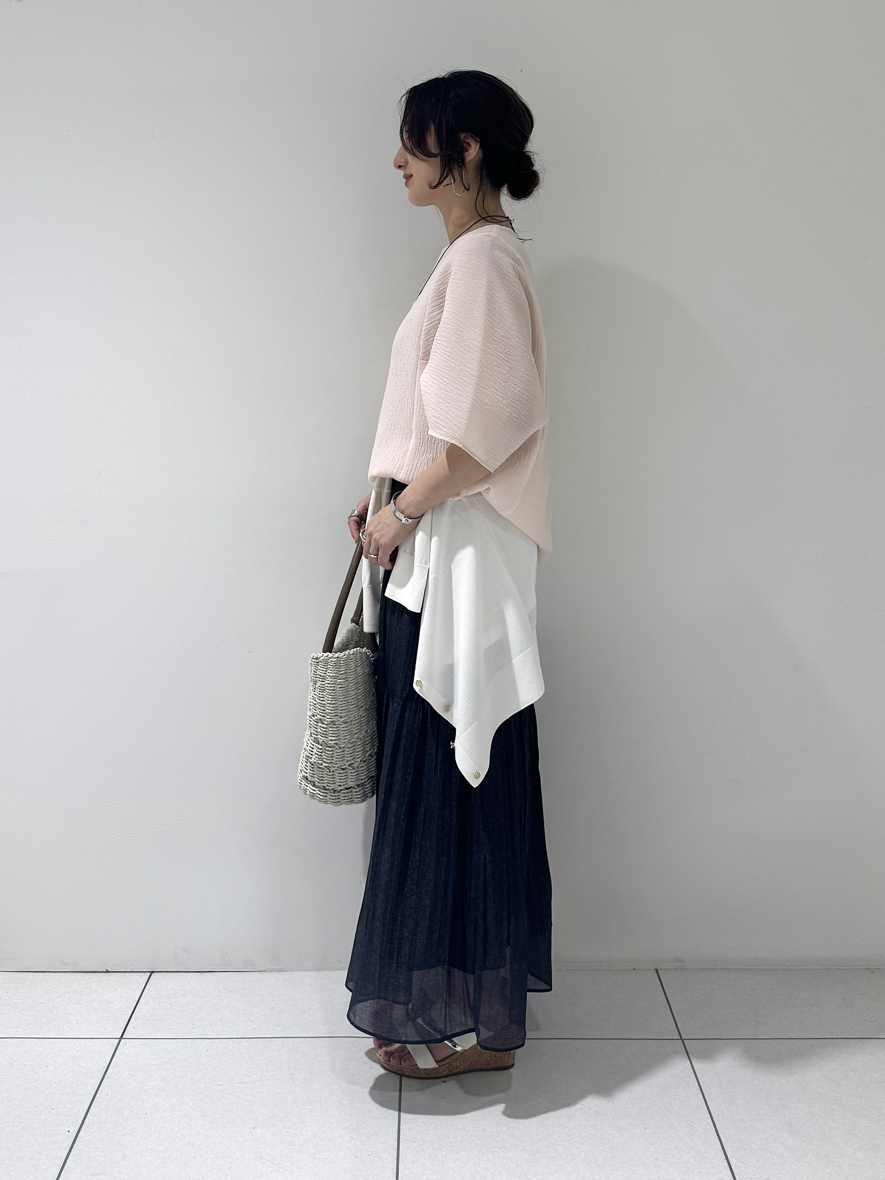 そんさんの「INDIVI｜【華奢見え】ジャカード ドルマントップス」を使ったコーディネート