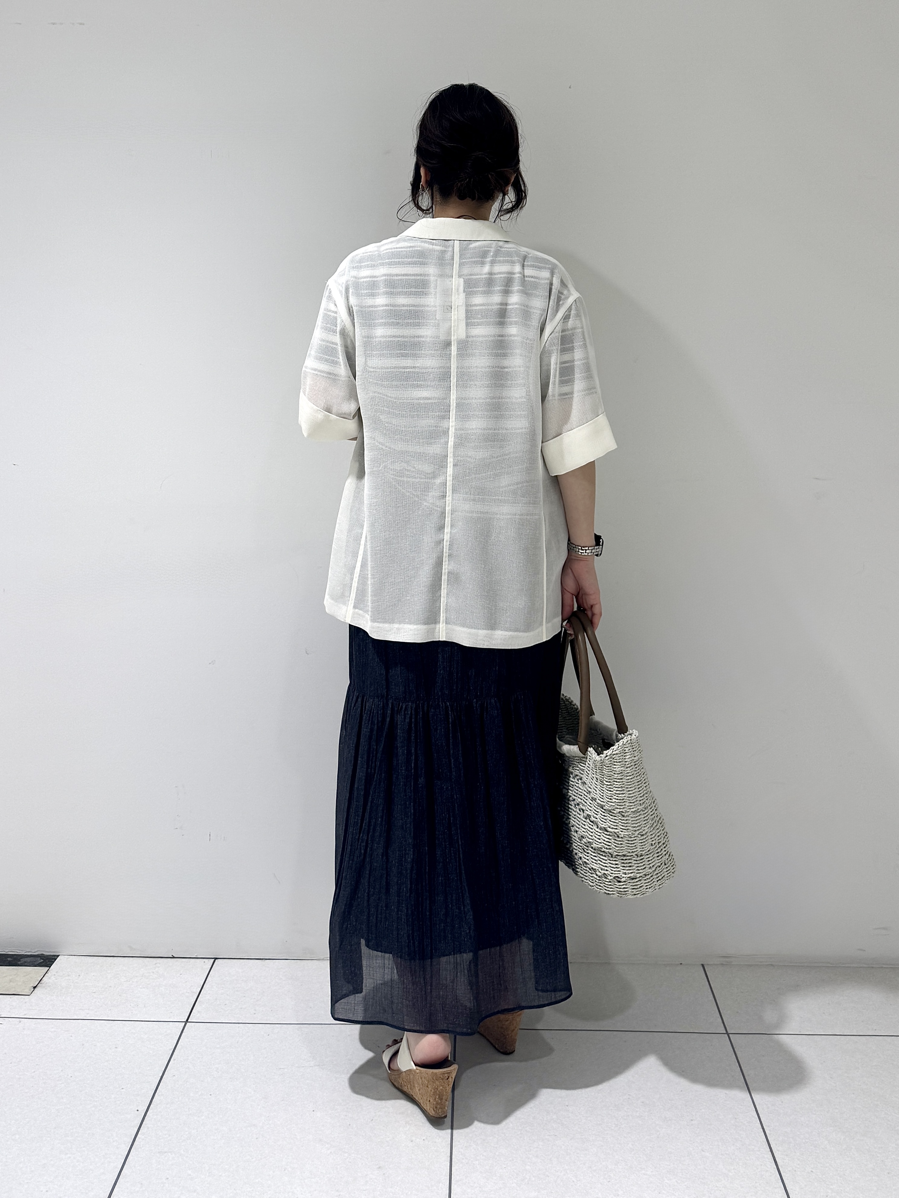 そんさんの「INDIVI｜【洗える／メッシュ素材／SETUP可能】半袖シアージャケット」を使ったコーディネート