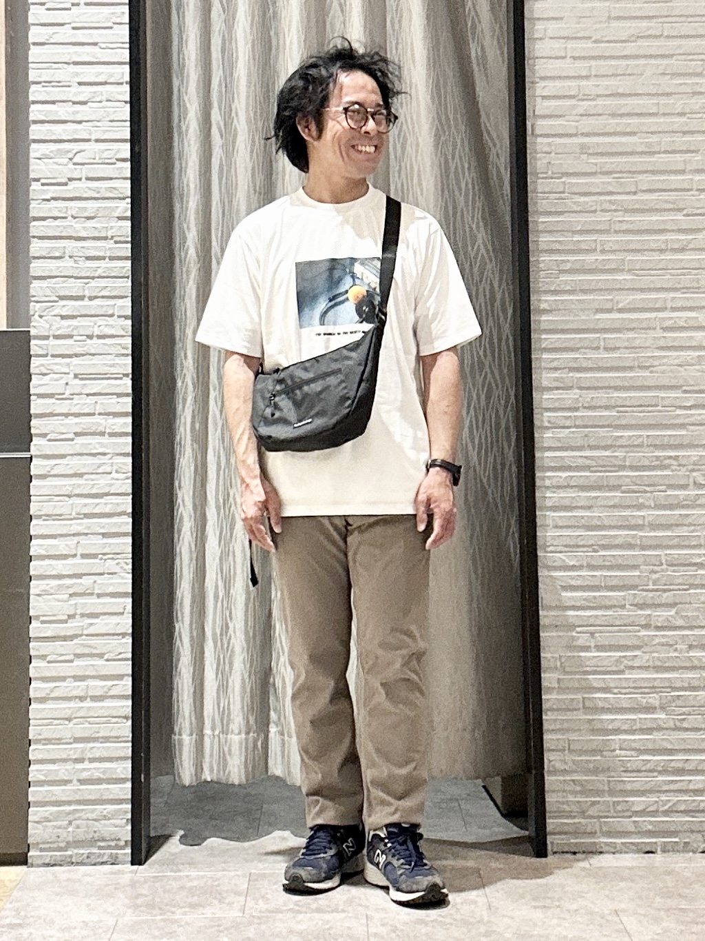 KENJI Iさんの「THE SHOP TK｜リラックスワイド 5分袖ジャケット セットアップ可／洗濯機OK」を使ったコーディネート