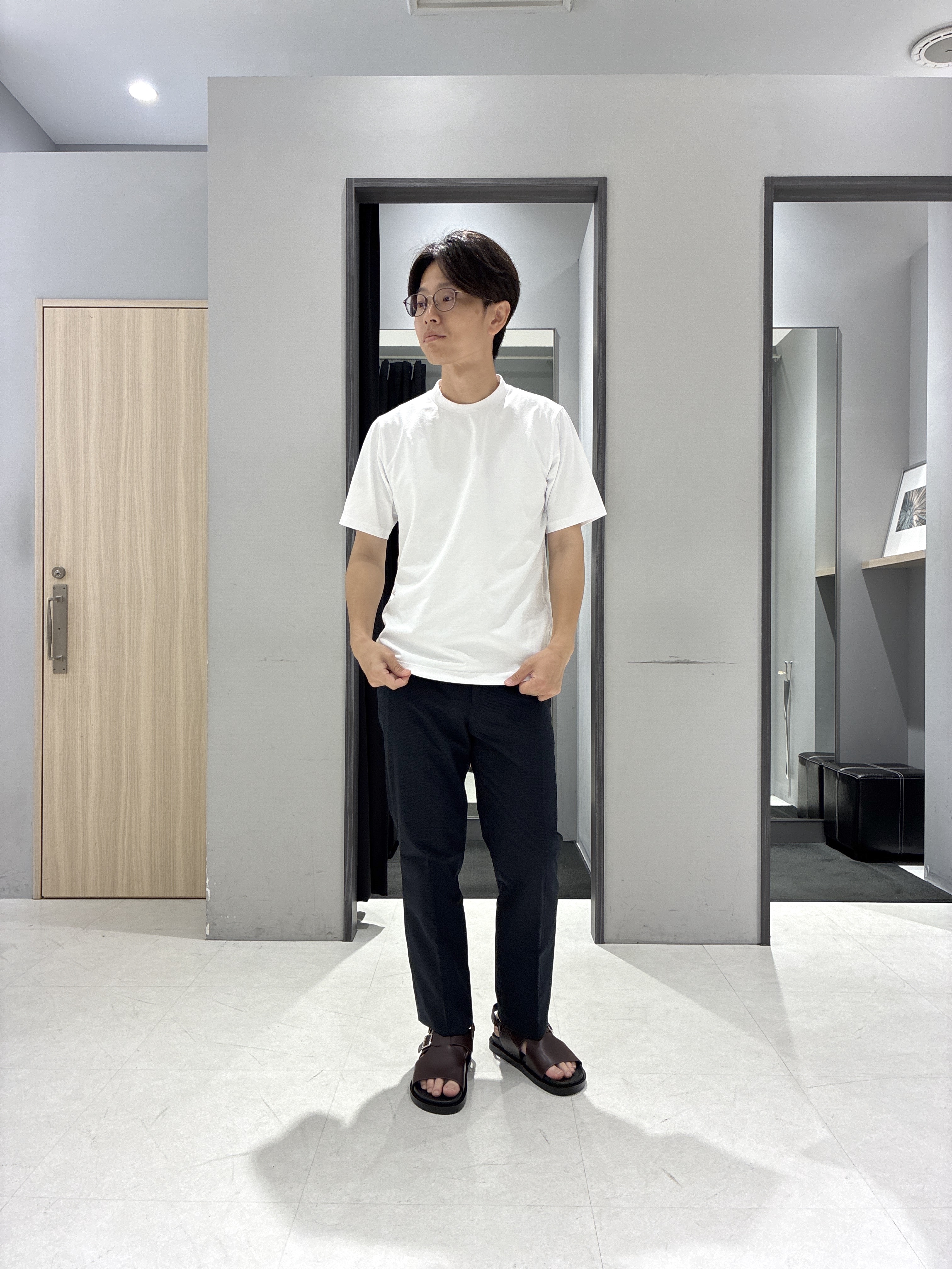 わいずみさんの「TAKEO KIKUCHI｜【接触冷感】ハイブリッド リネン 七分袖シャツ」を使ったコーディネート
