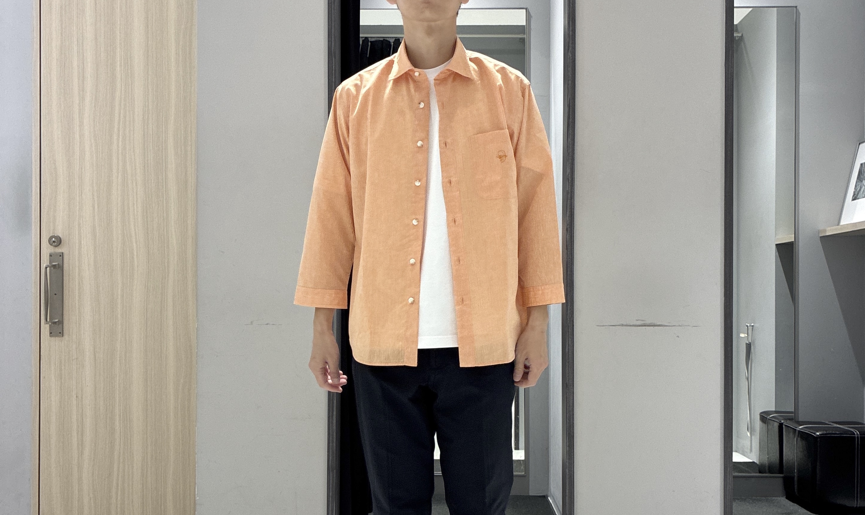 わいずみさんの「TAKEO KIKUCHI｜【接触冷感】ハイブリッド リネン 七分袖シャツ」を使ったコーディネート