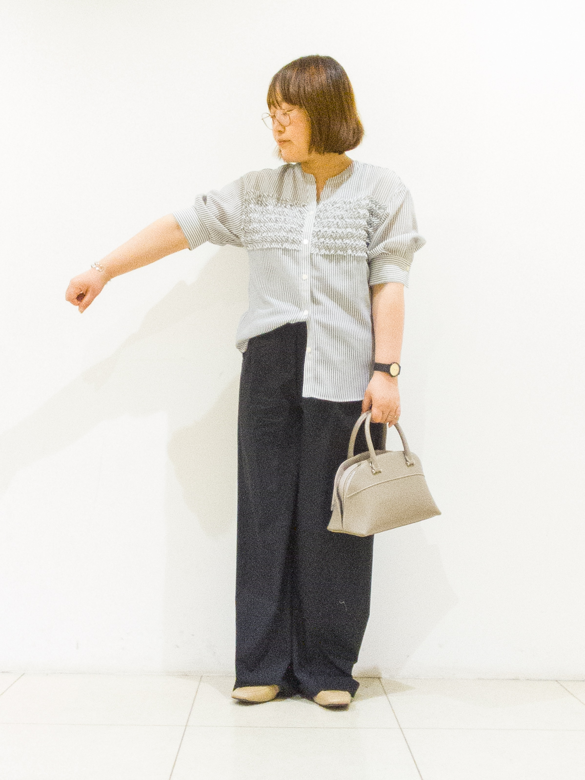 takedaさんの「UNTITLED｜【接触冷感/通気性/洗える】フロントフリルブラウス」を使ったコーディネート