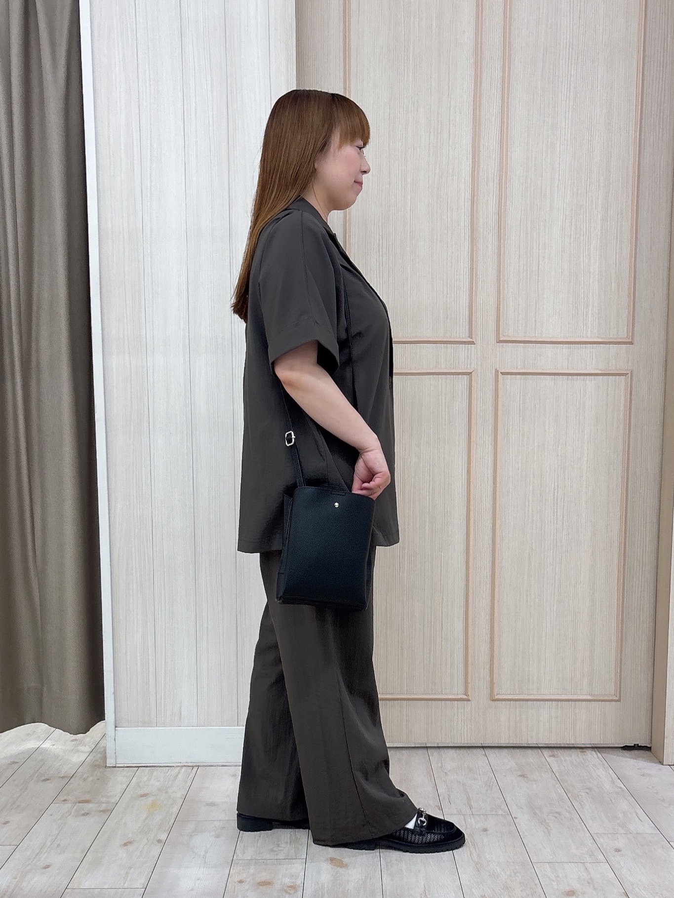 AMI55さんの「SHOO･LA･RUE｜【高レビュー/洗濯機可/セットアップ可】軽凛(かろりん) ひんやり半袖ジャケット」を使ったコーディネート