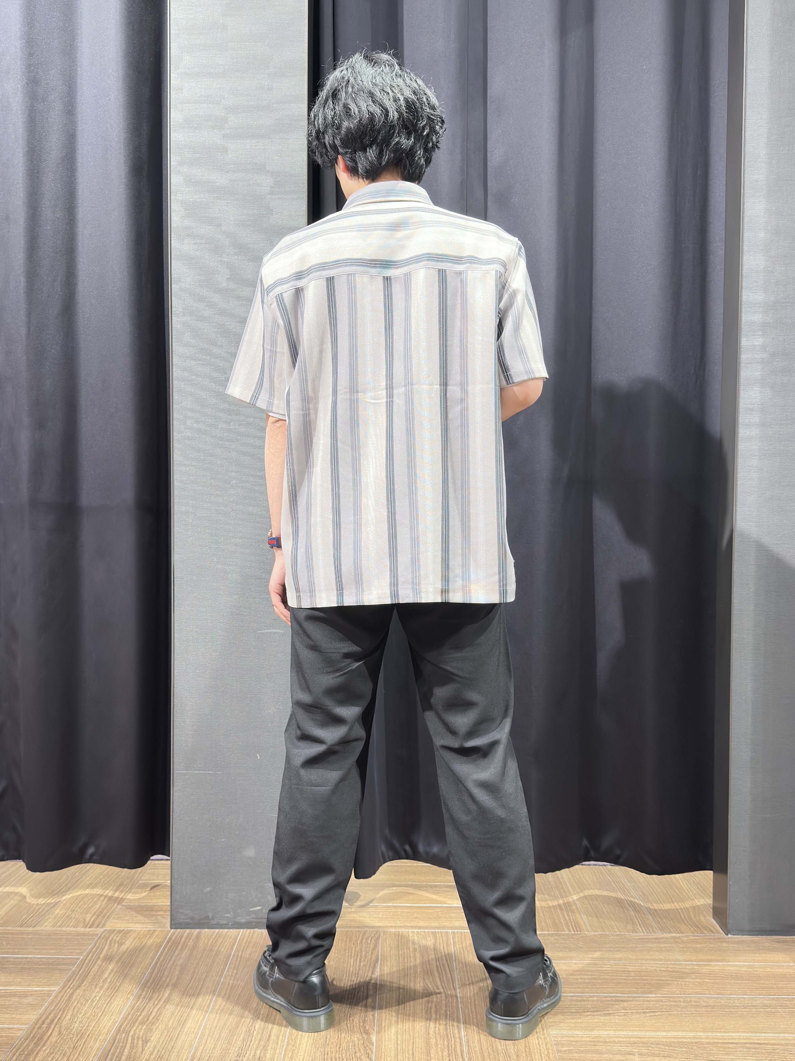tomoyaさんの「THE SHOP TK｜メッシュ ストライプ半袖シャツ 洗濯機OK／通気性◎」を使ったコーディネート