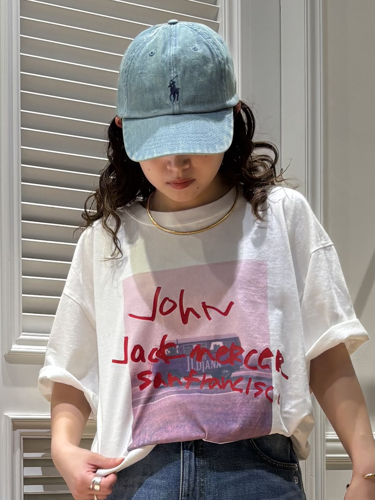 Mgmさんの「DRESSTERIOR｜J．J．Mercer （ジェイジェイマーサー）【別注】プリントTシャツ」を使ったコーディネート