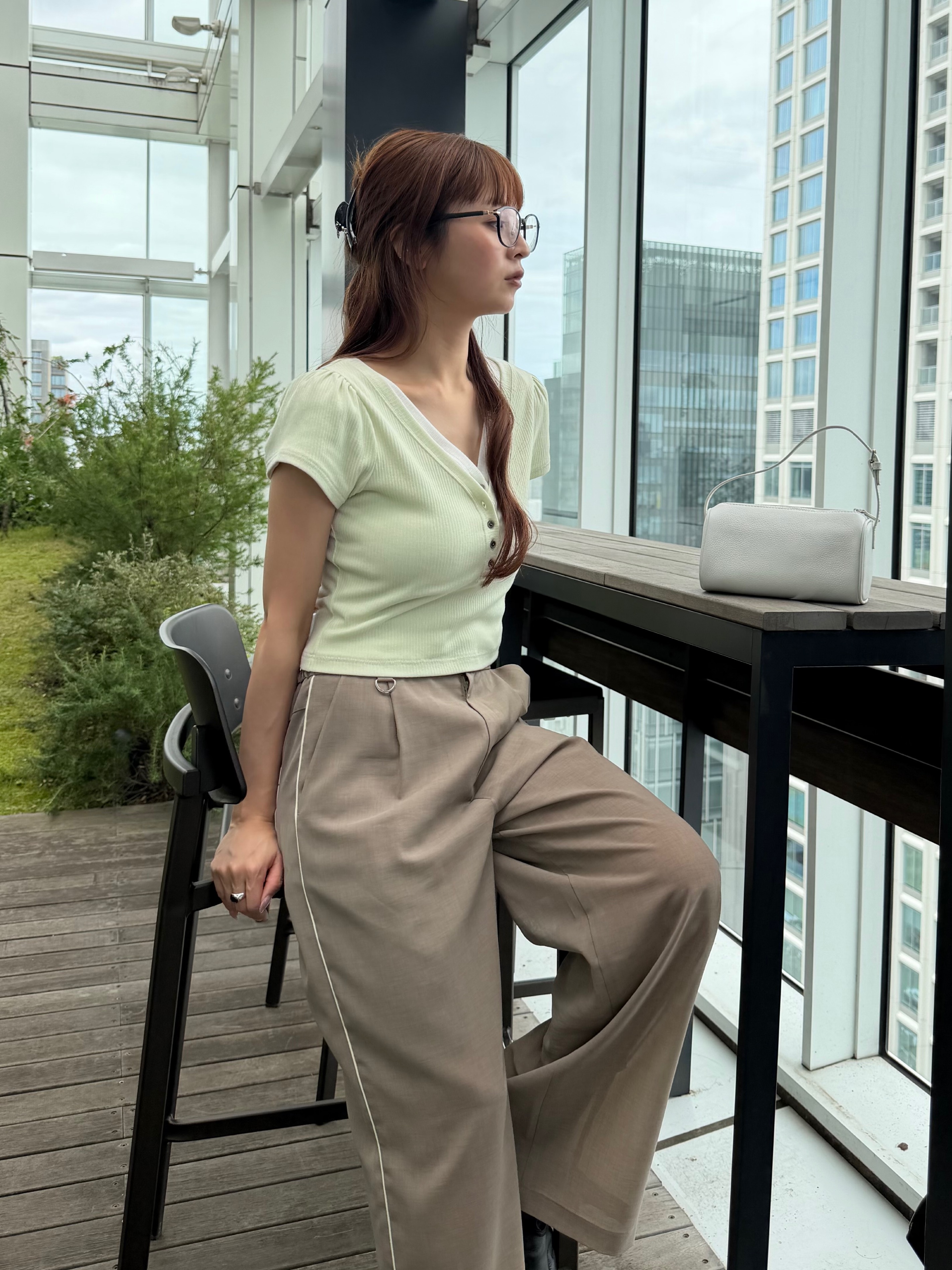 kanamiさんの「CODE A｜M everyday rib button tee」を使ったコーディネート