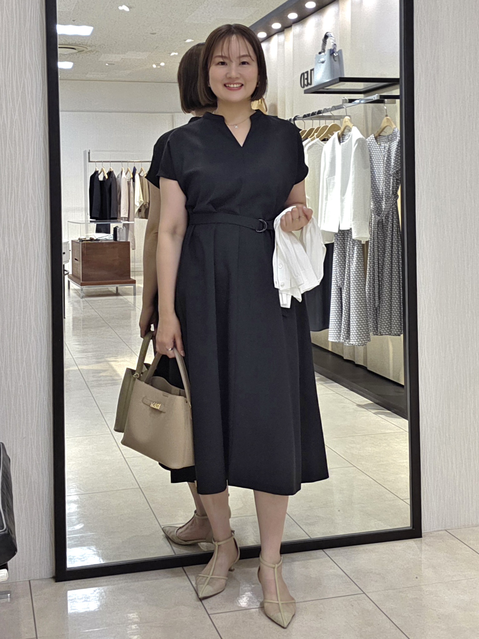naokoさんの「UNTITLED｜【UV/接触冷感/遮熱/通気性】スラブバンドカラーワンピース」を使ったコーディネート