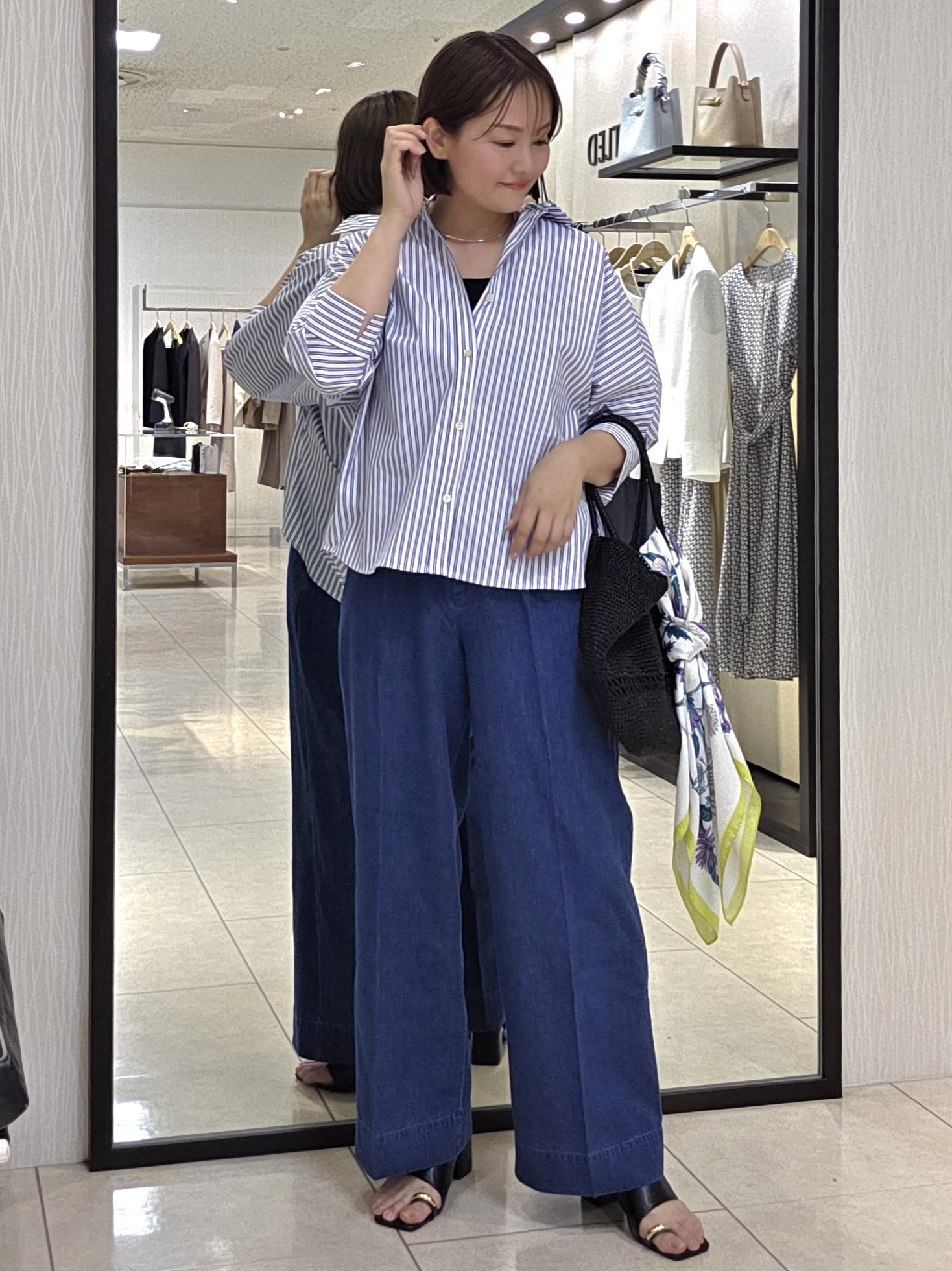 naokoさんの「UNTITLED｜【接触冷感/吸水速乾/UVカット】ドルマンスリーブシャツ」を使ったコーディネート