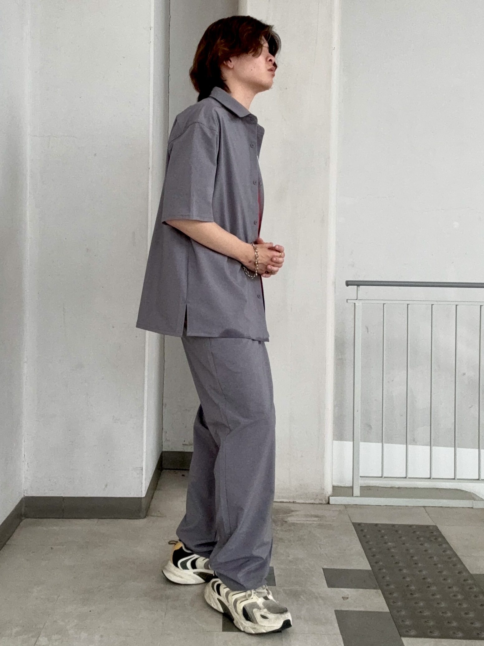 そうごさんの「THE SHOP TK｜クールウェザー 半袖シャツ 接触冷感／吸水速乾／洗濯機OK／セットアップ可」を使ったコーディネート