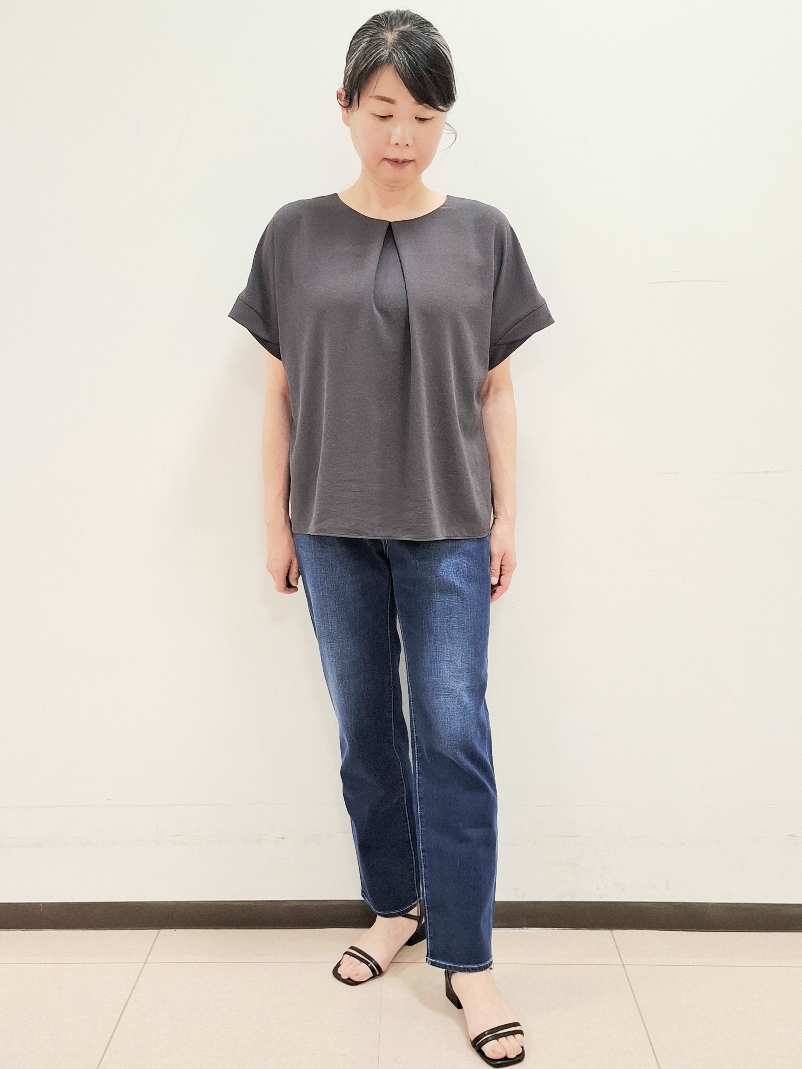ねぎさんの「UNTITLED｜【程よいシアー感/洗える】エアリーバイオジャケット」を使ったコーディネート
