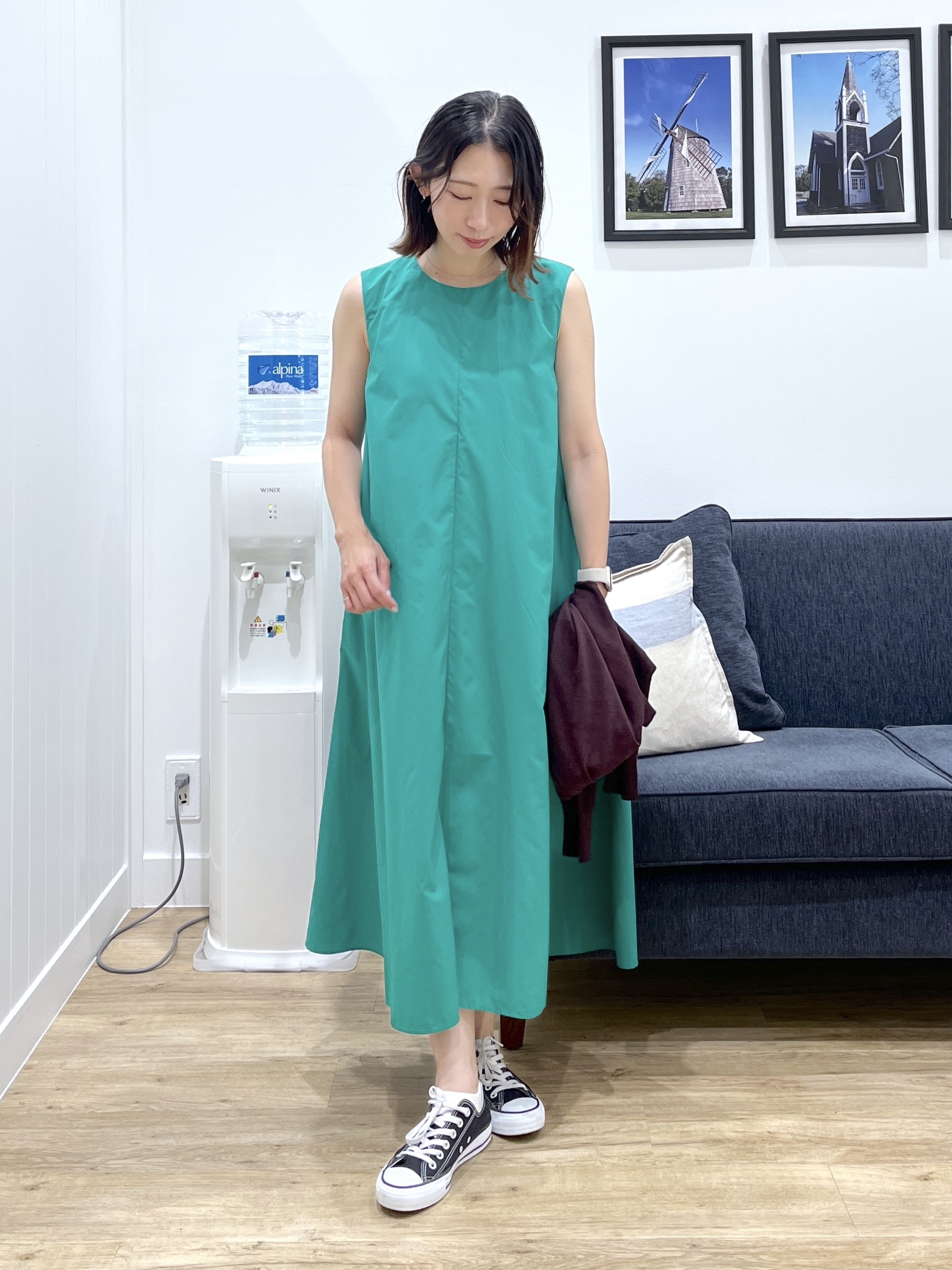canaさんの「Dessin｜【撥水】Aラインナイロンワンピース」を使ったコーディネート