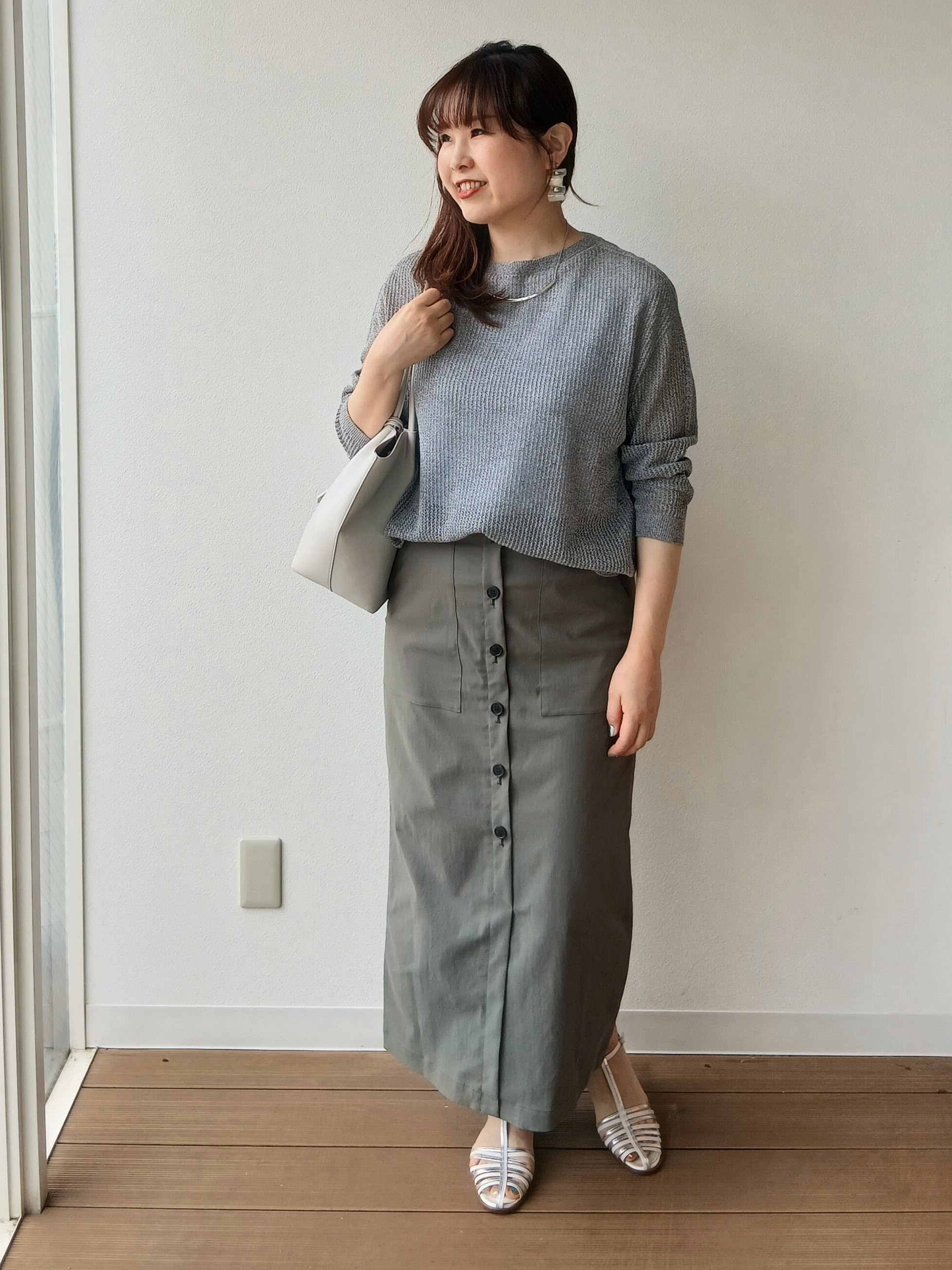 なみきさんの「UNTITLED｜シアーメッシュニット」を使ったコーディネート