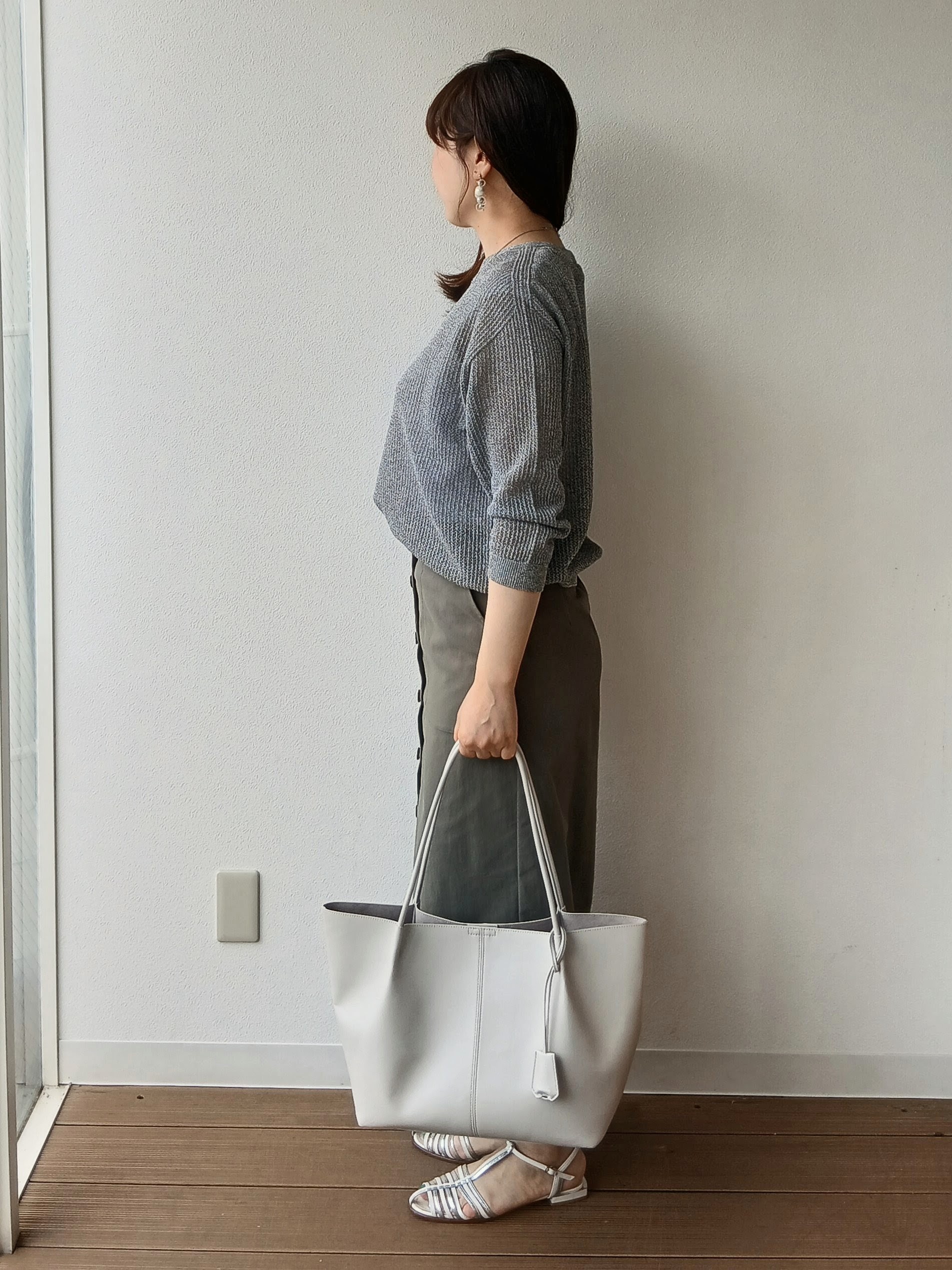 なみきさんの「UNTITLED｜シアーメッシュニット」を使ったコーディネート