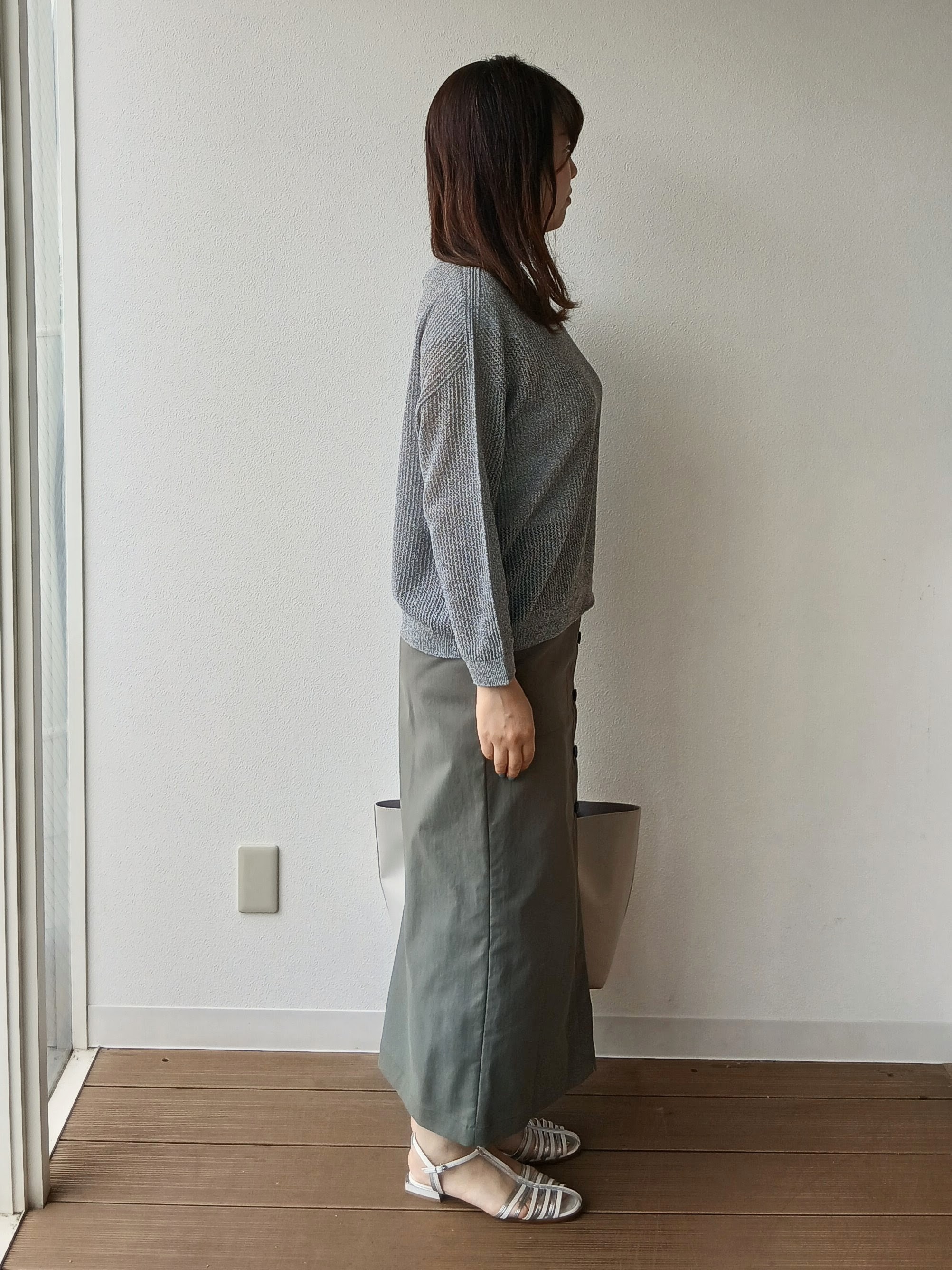 なみきさんの「UNTITLED｜シアーメッシュニット」を使ったコーディネート