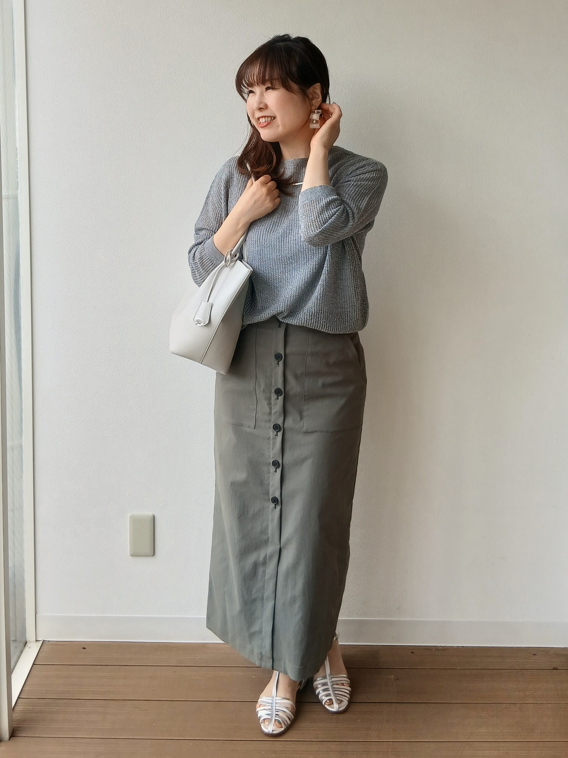なみきさんの「UNTITLED｜シアーメッシュニット」を使ったコーディネート