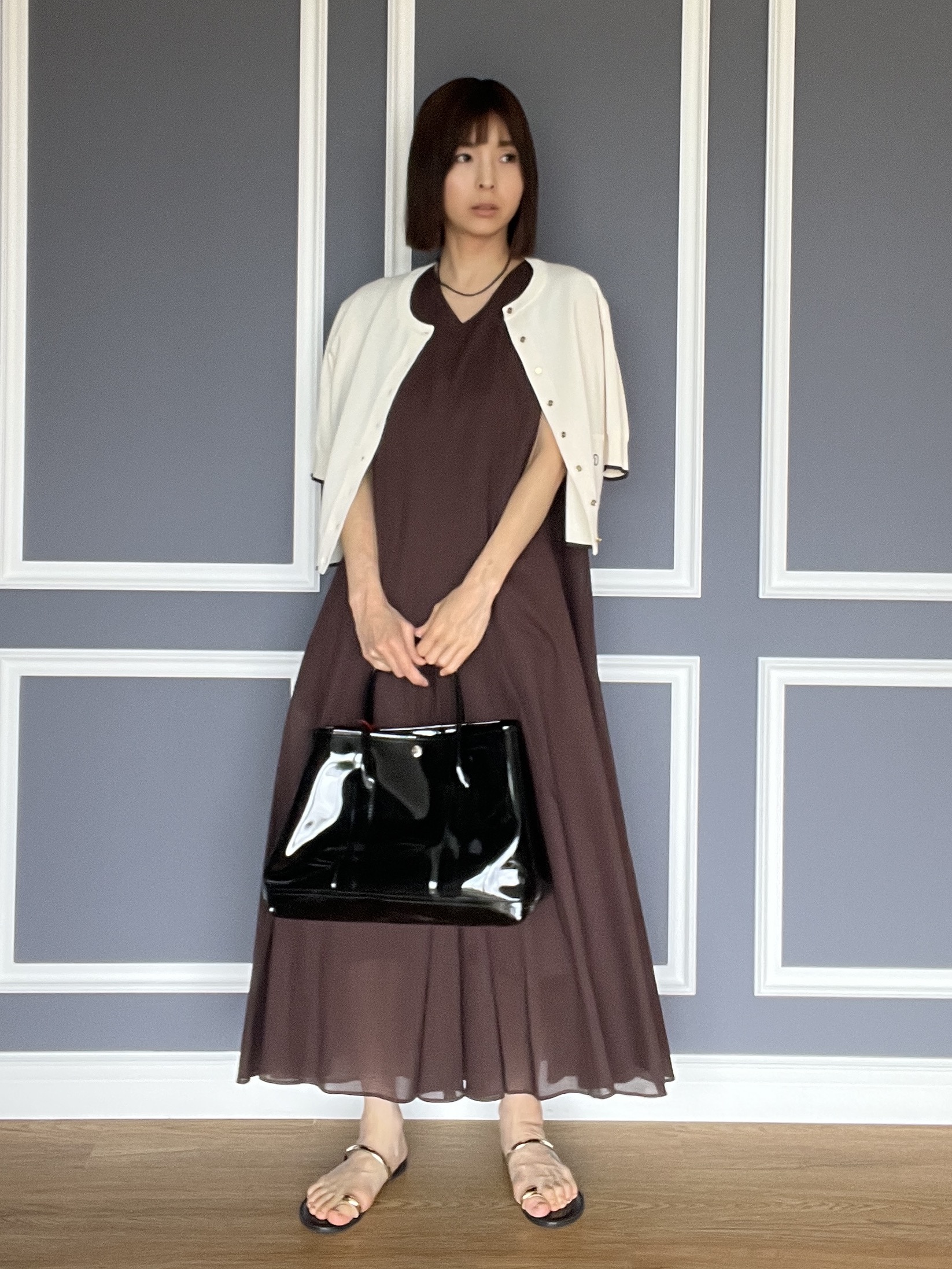 misaさんの「DRESSTERIOR｜【きれいめ/ウォッシャブル】コットンローンフレンチスリーブワンピ」を使ったコーディネート