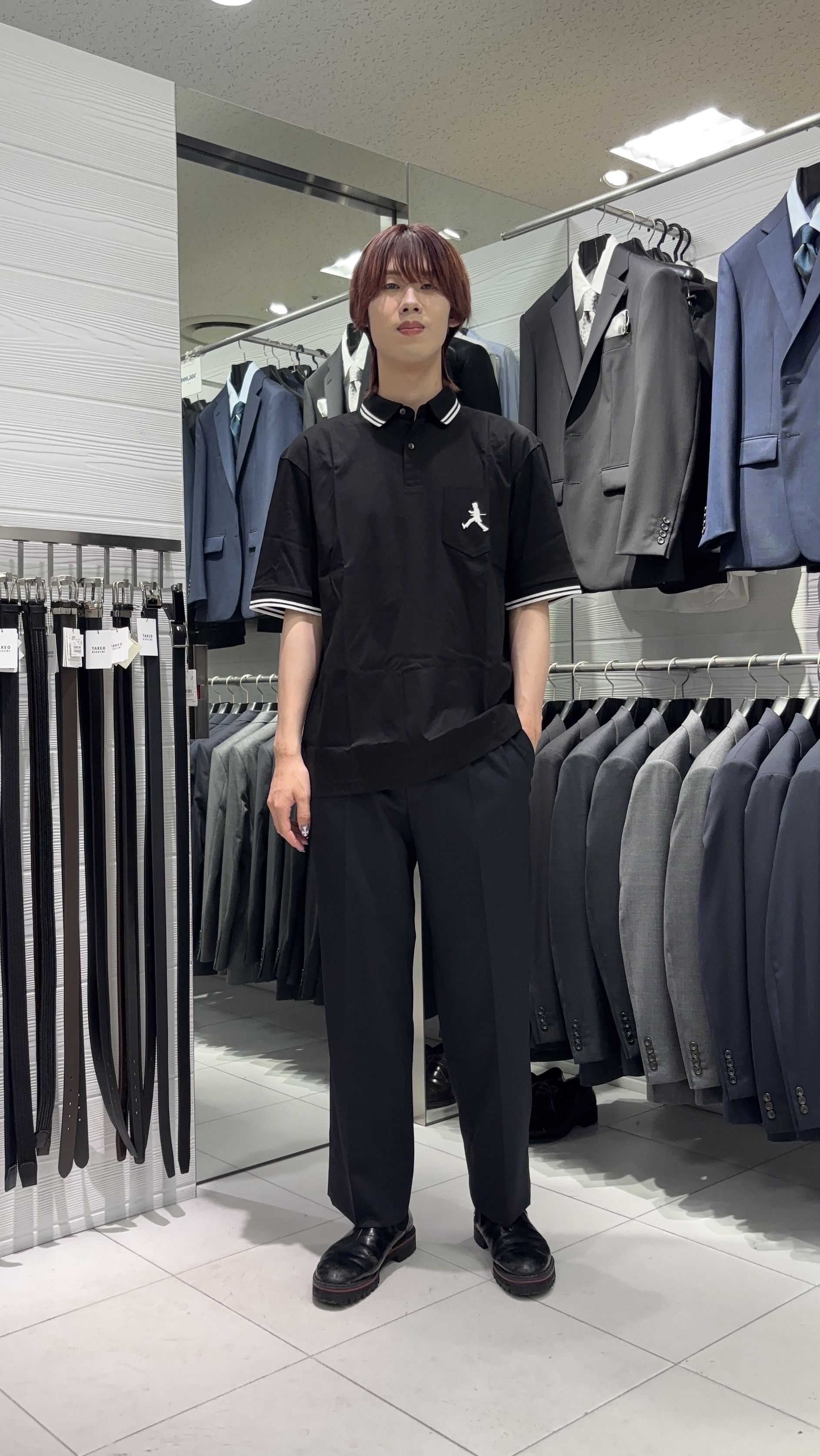 こうへいさんの「TAKEO KIKUCHI｜【BOWLER HAT LABEL】TWギャバジン ワイドイージースラックス」を使ったコーディネート