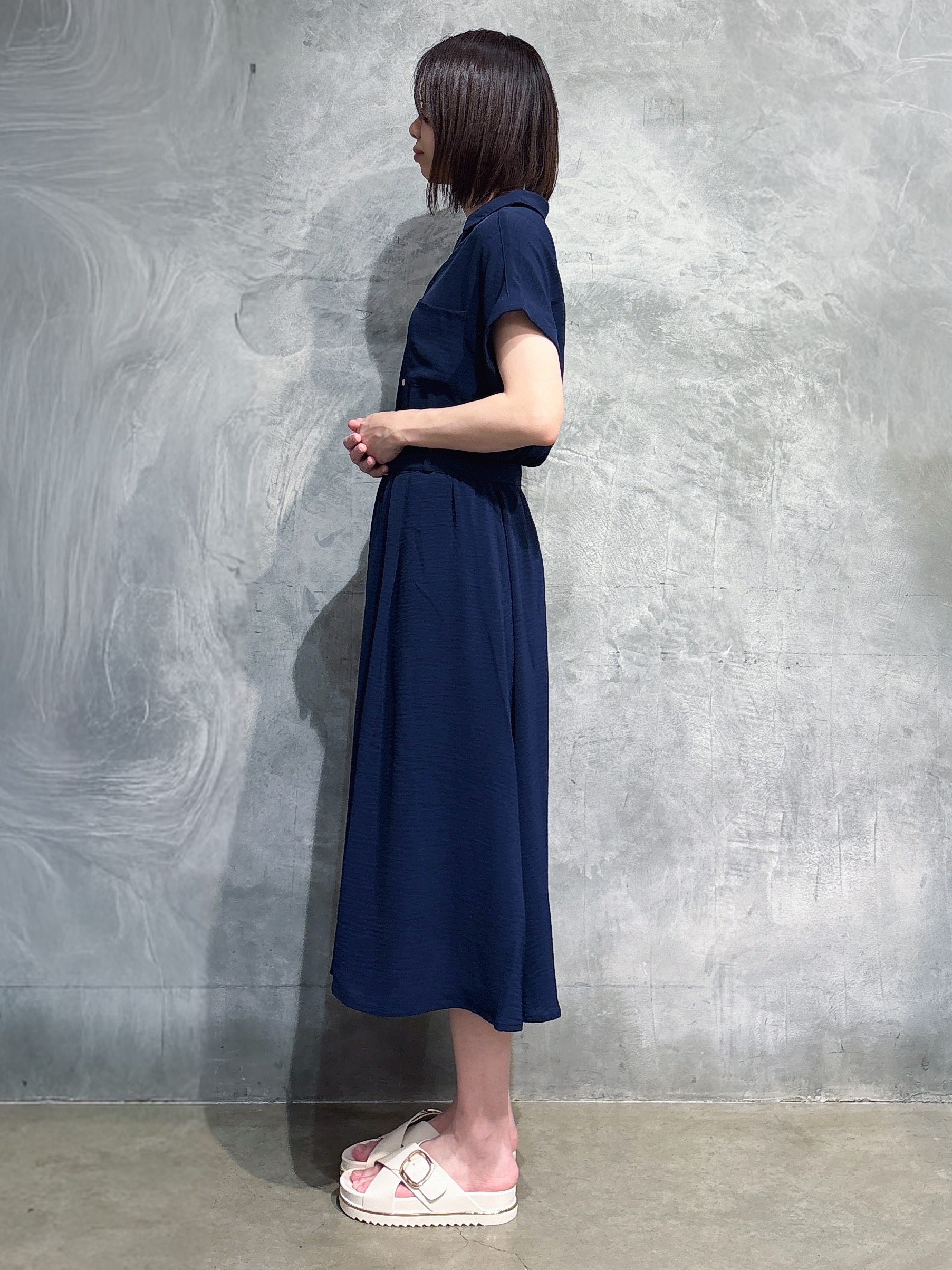 misaさんの「THE SHOP TK｜【S-XL/ひんやり/防しわ】欲しいが詰まった 上品フィット＆フレアワンピース」を使ったコーディネート